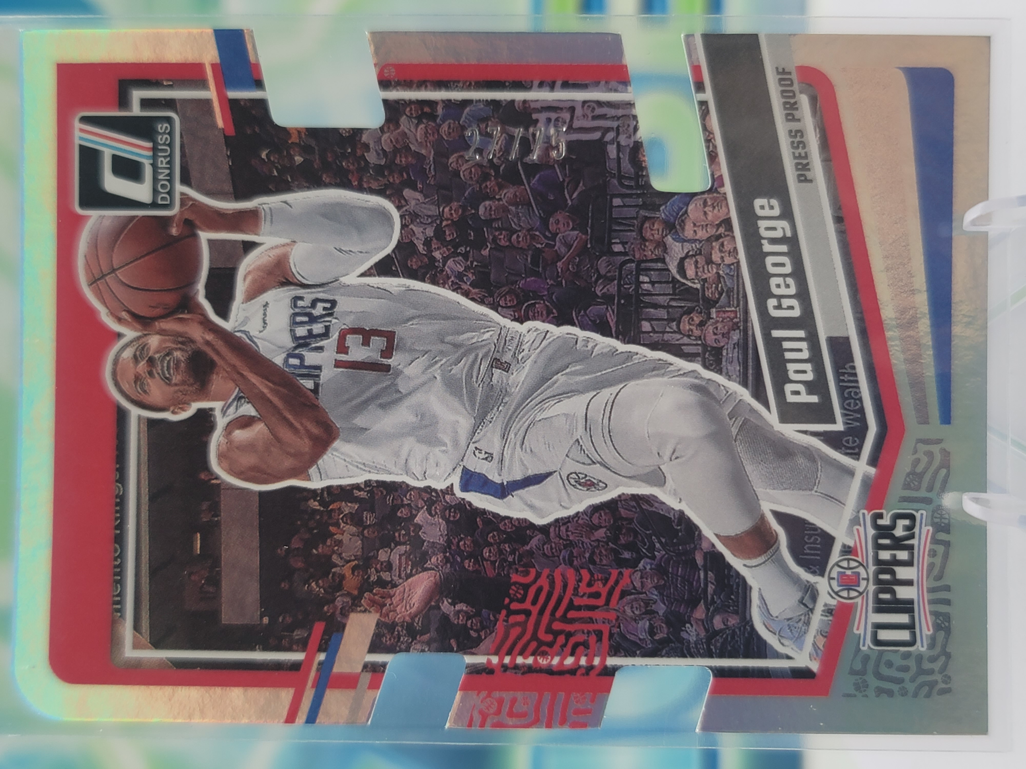 2024 Panini Donruss Paul George — 2024 Panini Donruss Silver Die-Cut Press Proof Paul George # / 75