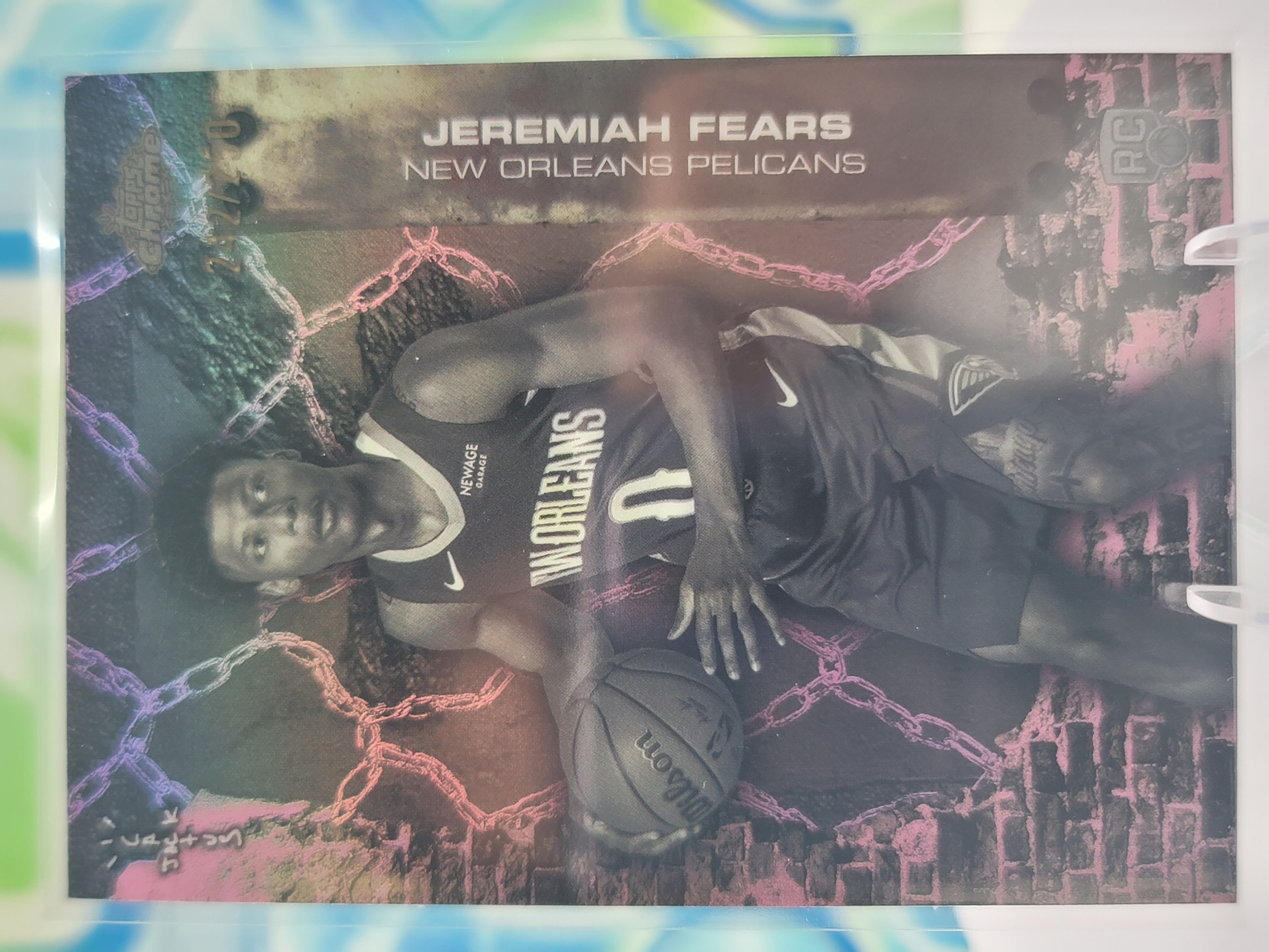 2026 Topps Chrome x Cactus Jack Jeremiah Fears — 2026 Topps Chrome x Cactus Jack Pink Refractor Jeremiah Fears Rookie #242 of 250