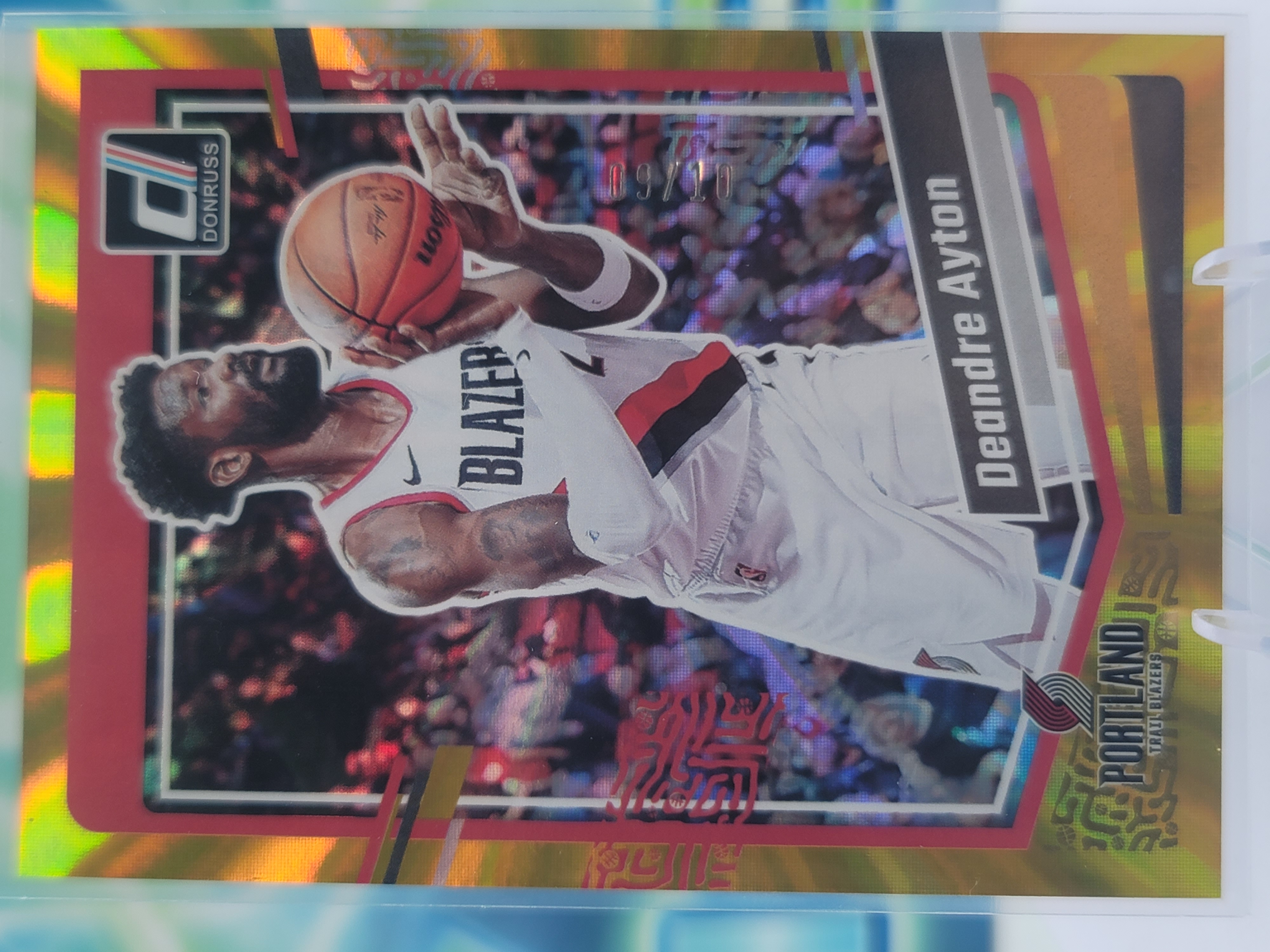 2024 Panini Donruss Deandre Ayton — 2024 Panini Donruss Gold Laser Holo Deandre Ayton # / 10