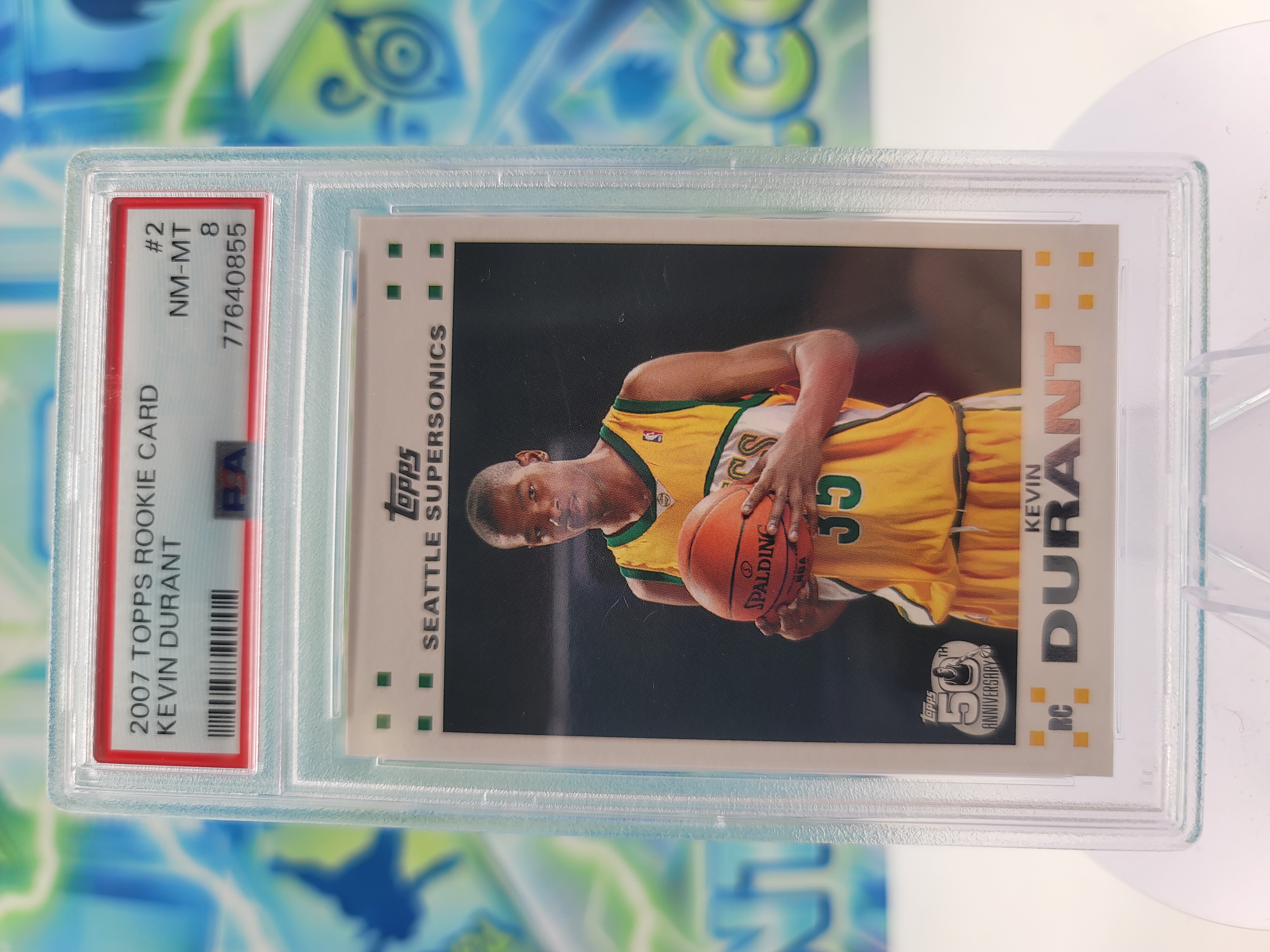 2007 Topps Kevin Durant — 2007 Topps Rookie Card Kevin Durant PSA 8.0