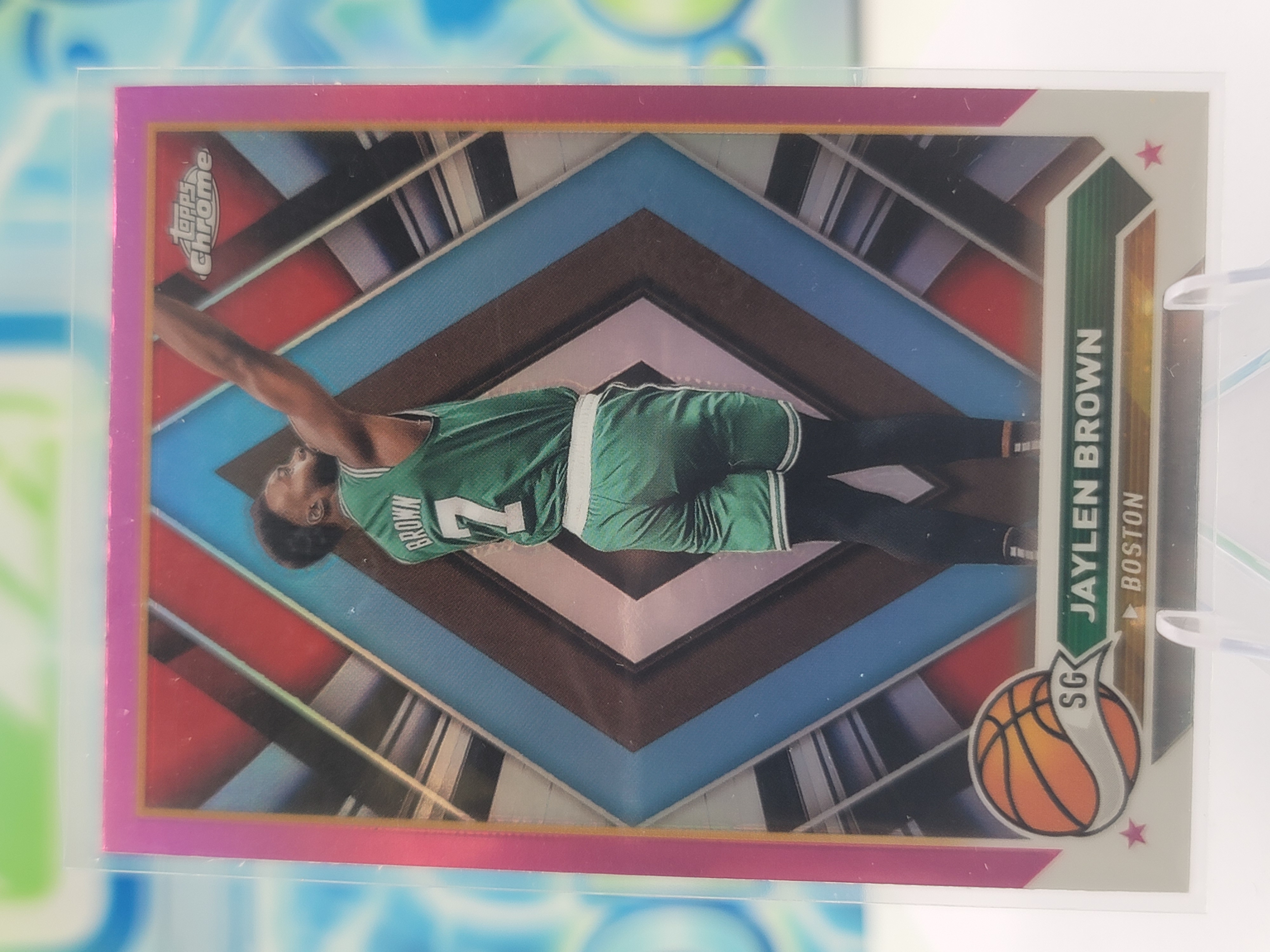 2024 Topps Topps Chrome Jaylen Brown — 2024 Topps Topps Chrome Pink Refractor Jaylen Brown