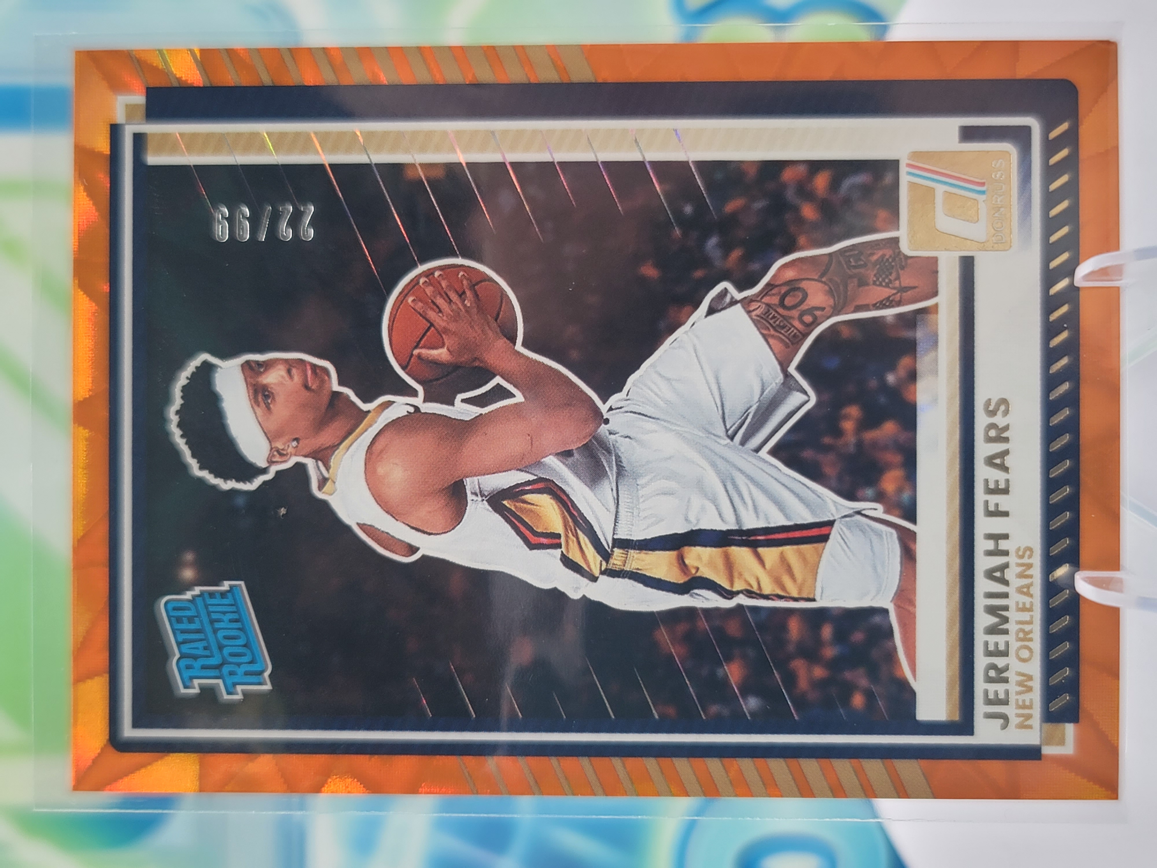 2026 Panini Donruss Jeremiah Fears — 2026 Panini Donruss Rated Rookie Orange Explosion Jeremiah Fears Rookie #22 of 99