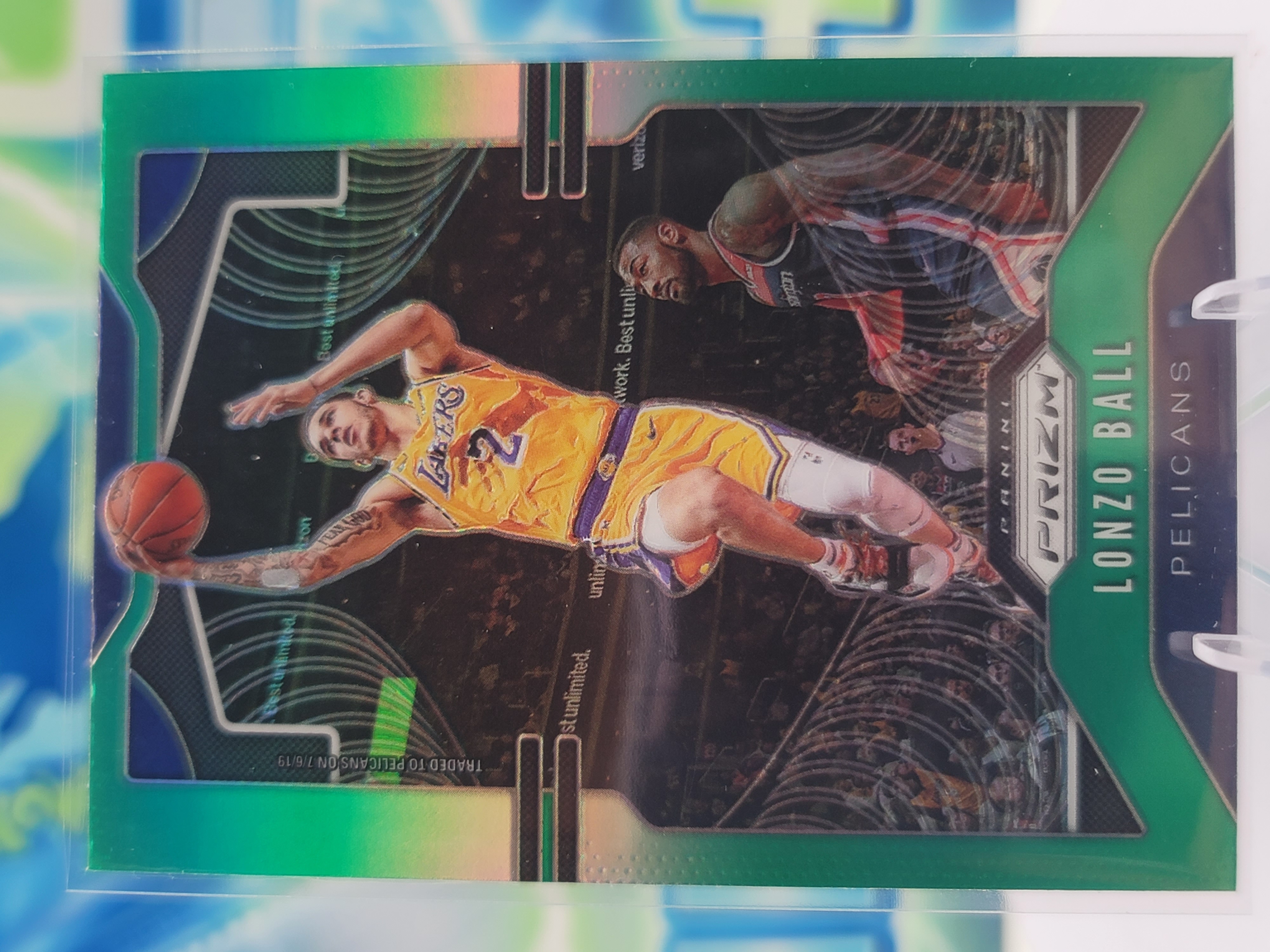 2020 Panini Prizm Lonzo Ball — 2020 Panini Prizm Green Prizm Lonzo Ball