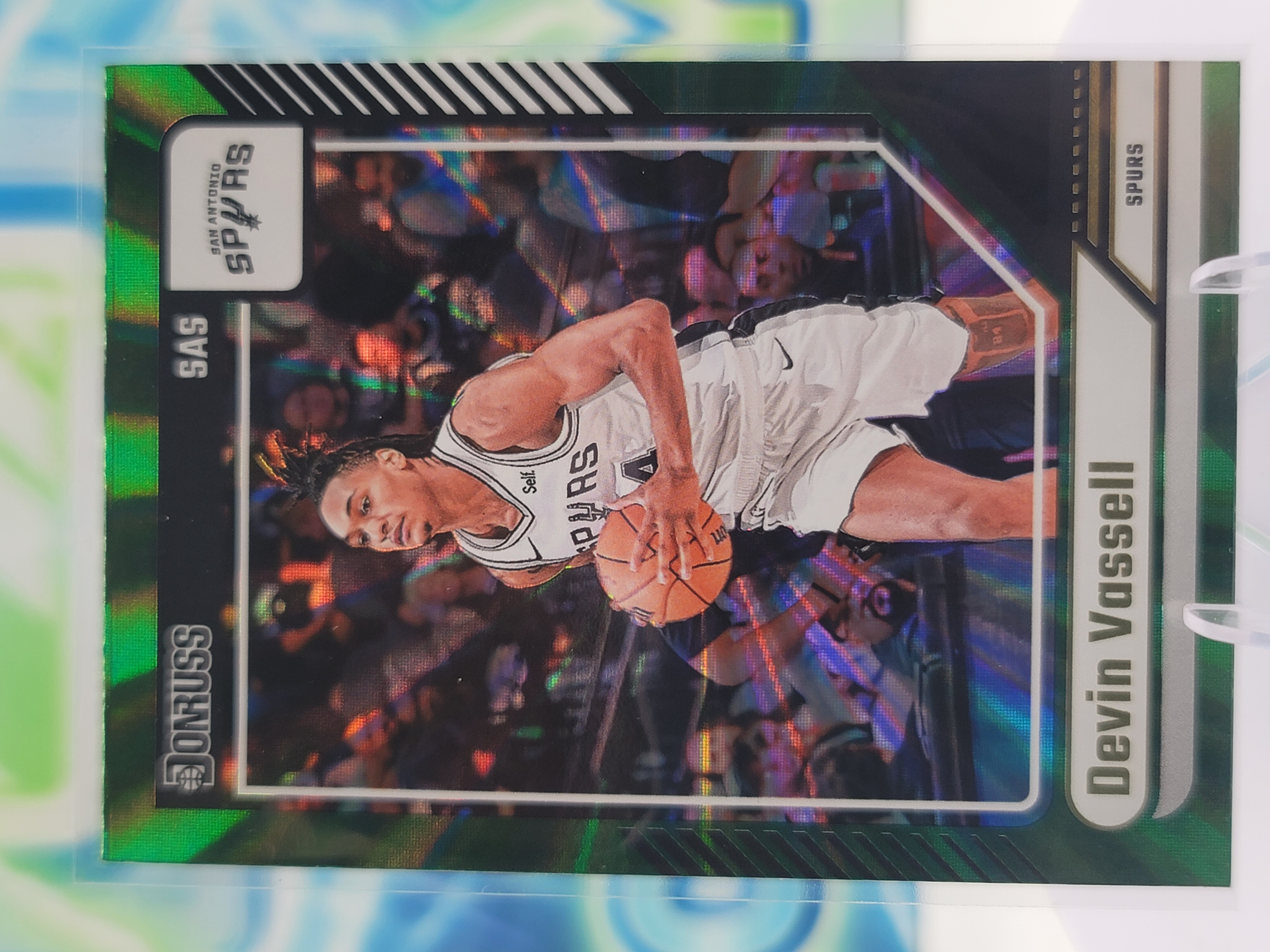 2025 Panini Donruss Devin Vassell — 2025 Panini Donruss Green Laser Devin Vassell