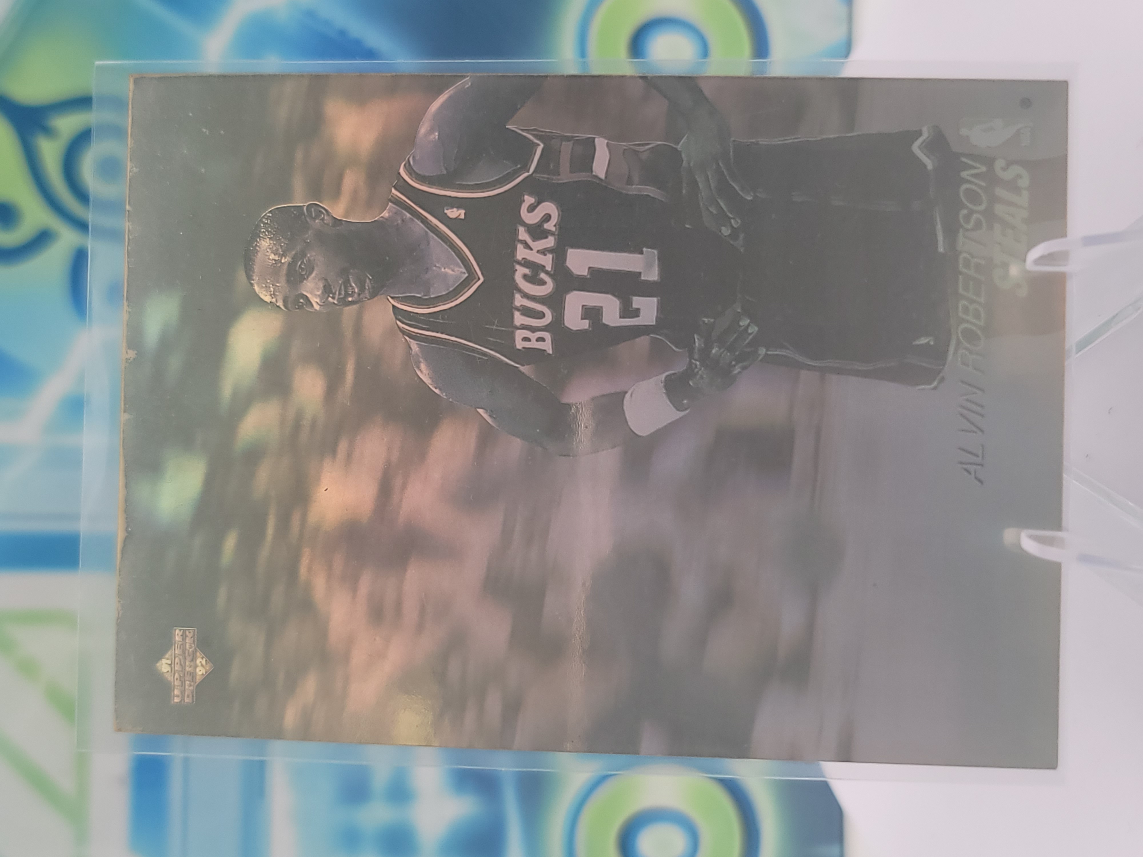 1991 Upper Deck Alvin Robertson — 1991 Upper Deck Steals Hologram Alvin Robertson