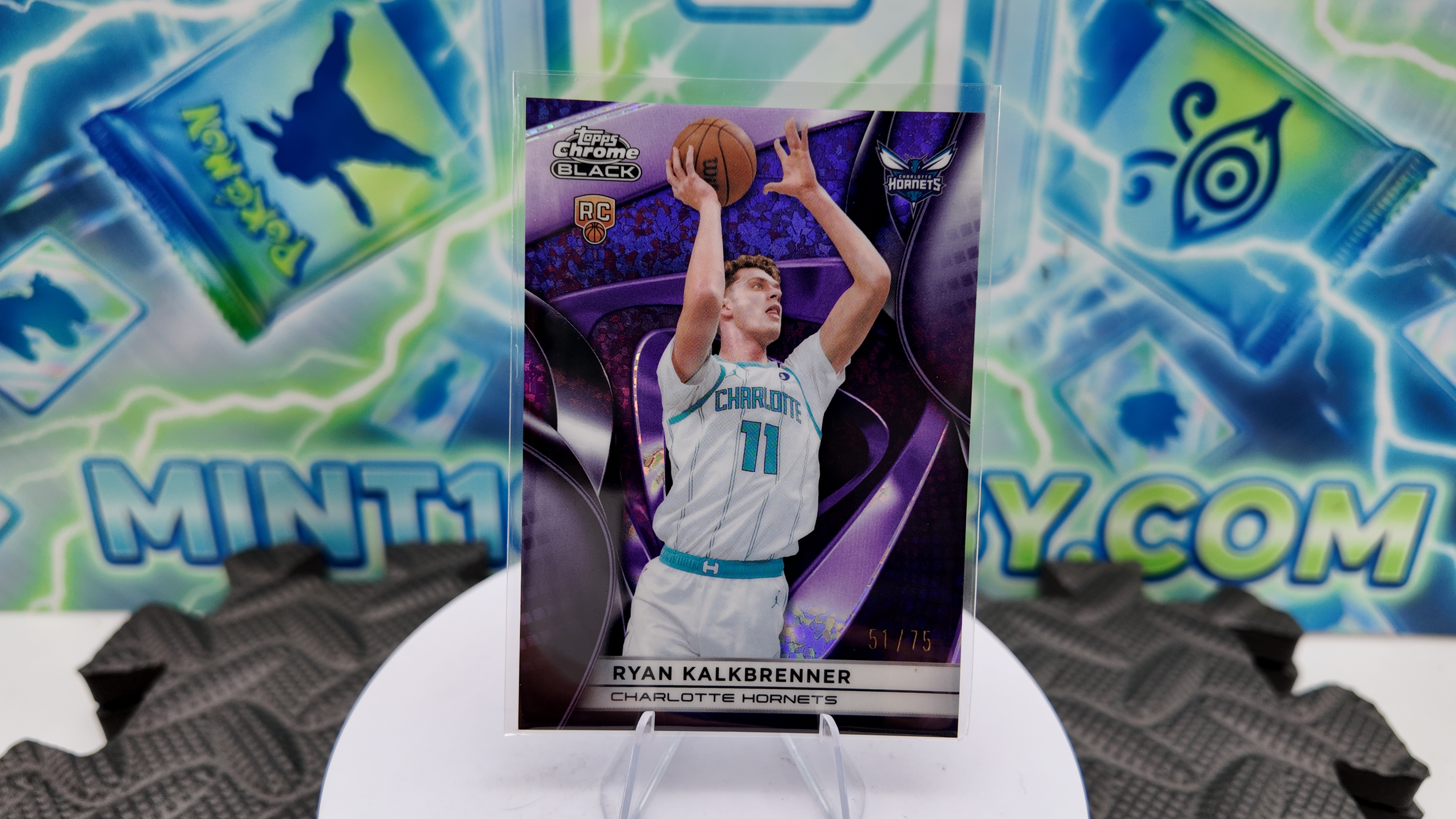 2026 Topps Chrome Black Ryan Kalkbrenner — 2026 Topps Chrome Black Purple Mini-Diamonds Ryan Kalkbrenner Rookie # / 75