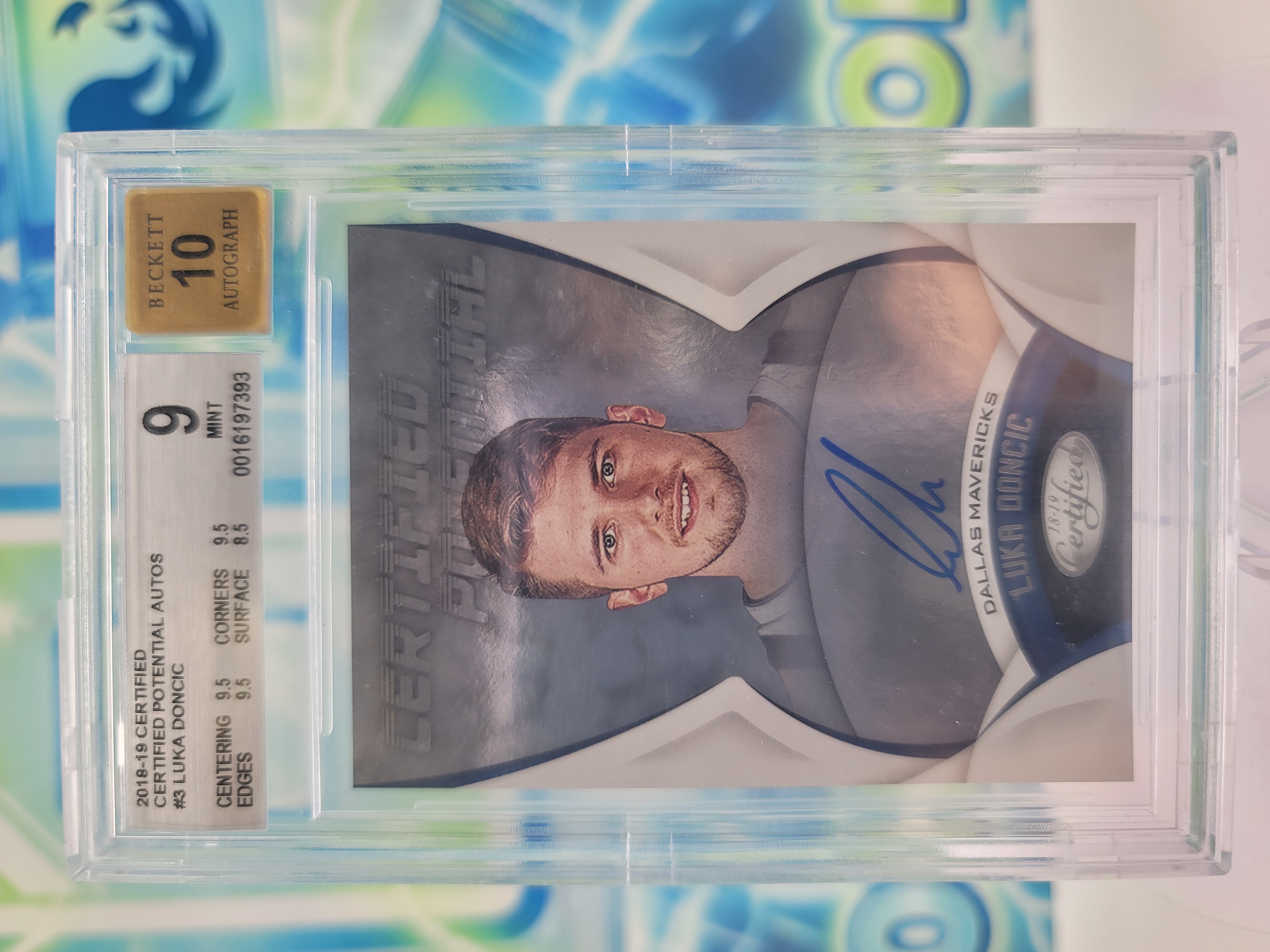 2018 Panini Certified Luka Doncic — 2018 Panini Certified Certified Potential Luka Doncic Rookie Autograph Beckett 9