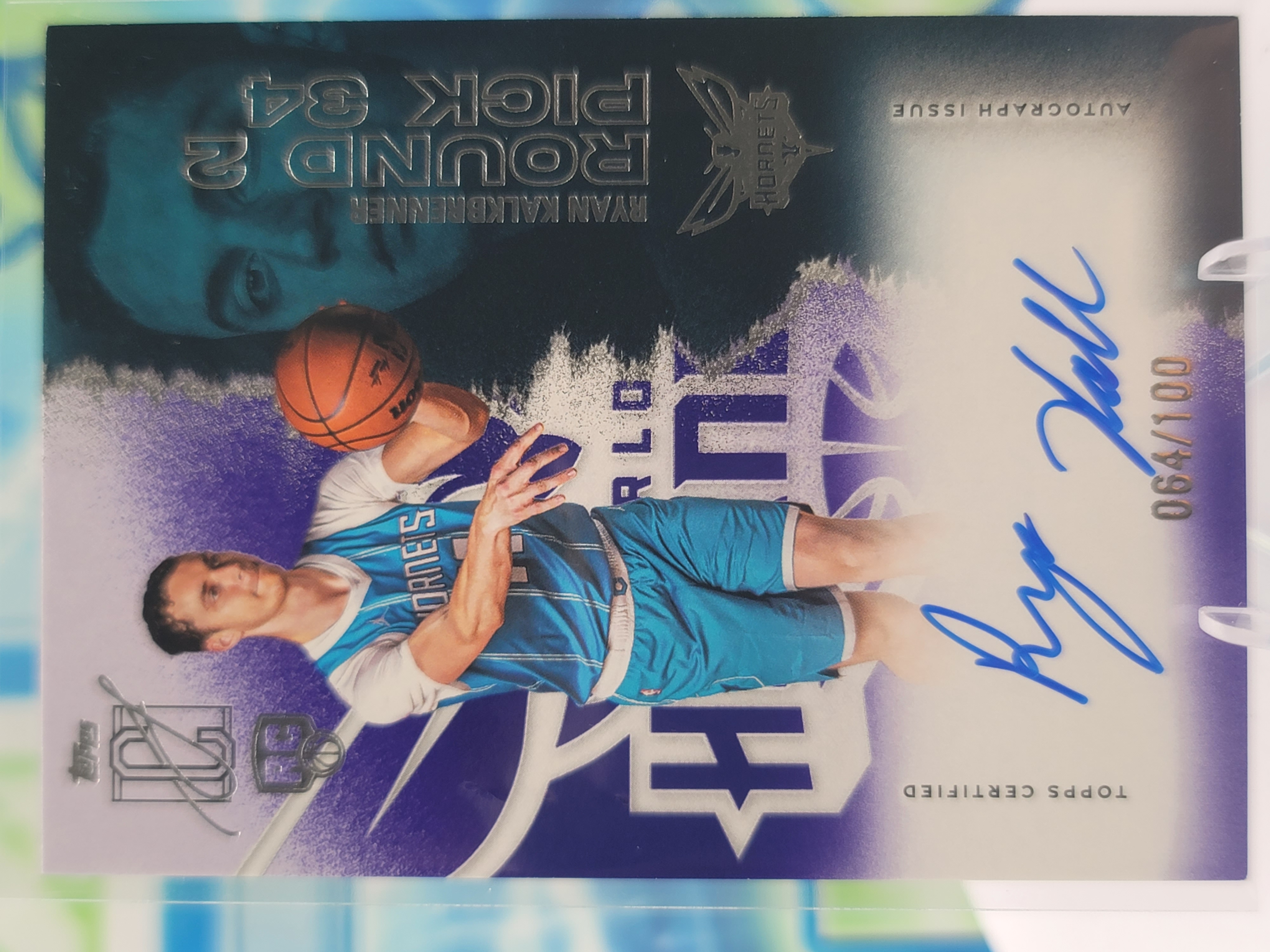 2026 Topps Signature Class Ryan Kalkbrenner — 2026 Topps Signature Class Purple Ryan Kalkbrenner Rookie Autograph #64 of 100