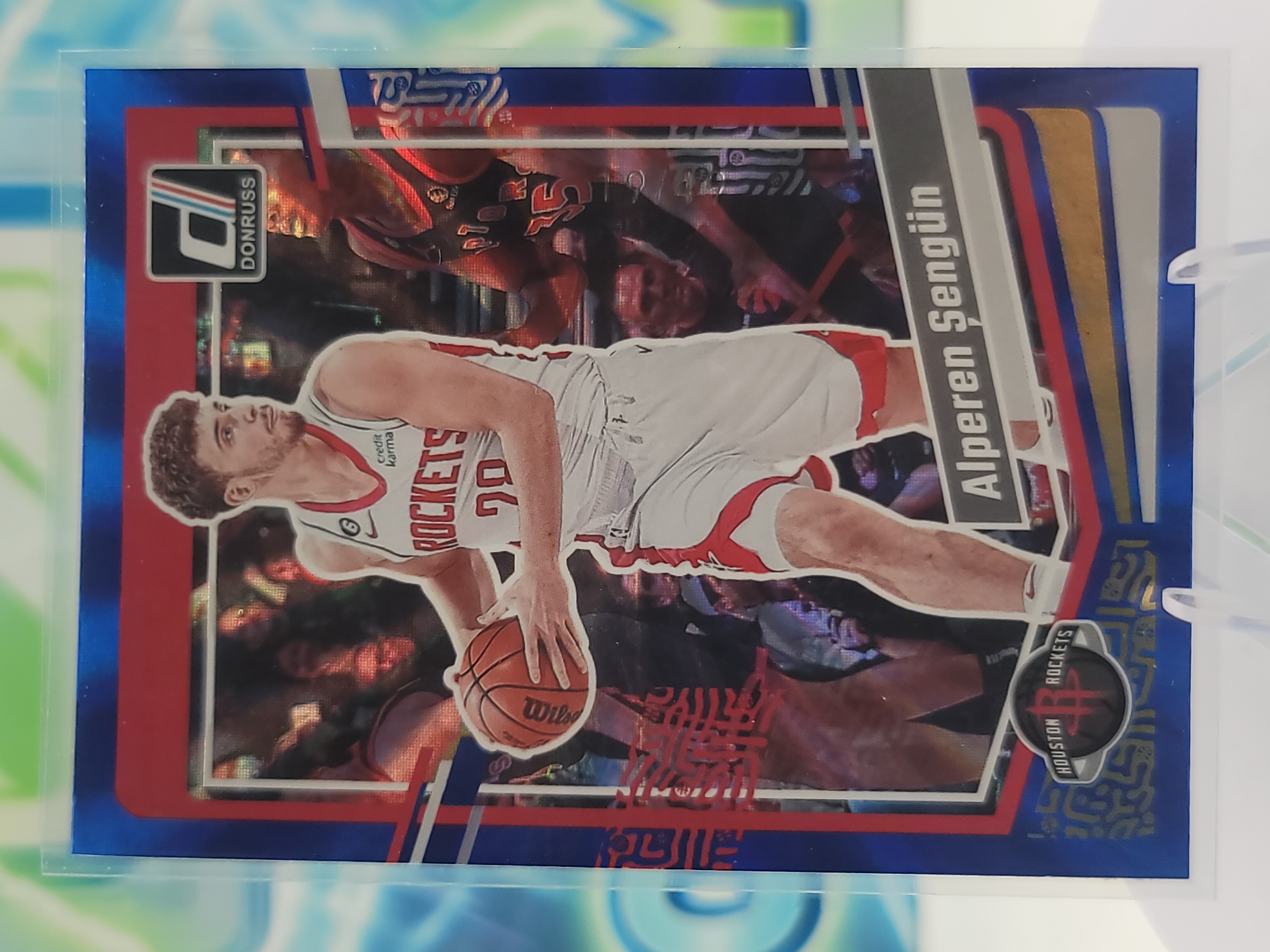 2024 Panini Donruss Alperen Sengun — 2024 Panini Donruss Blue Laser Holo Alperen Sengun #19 of 49