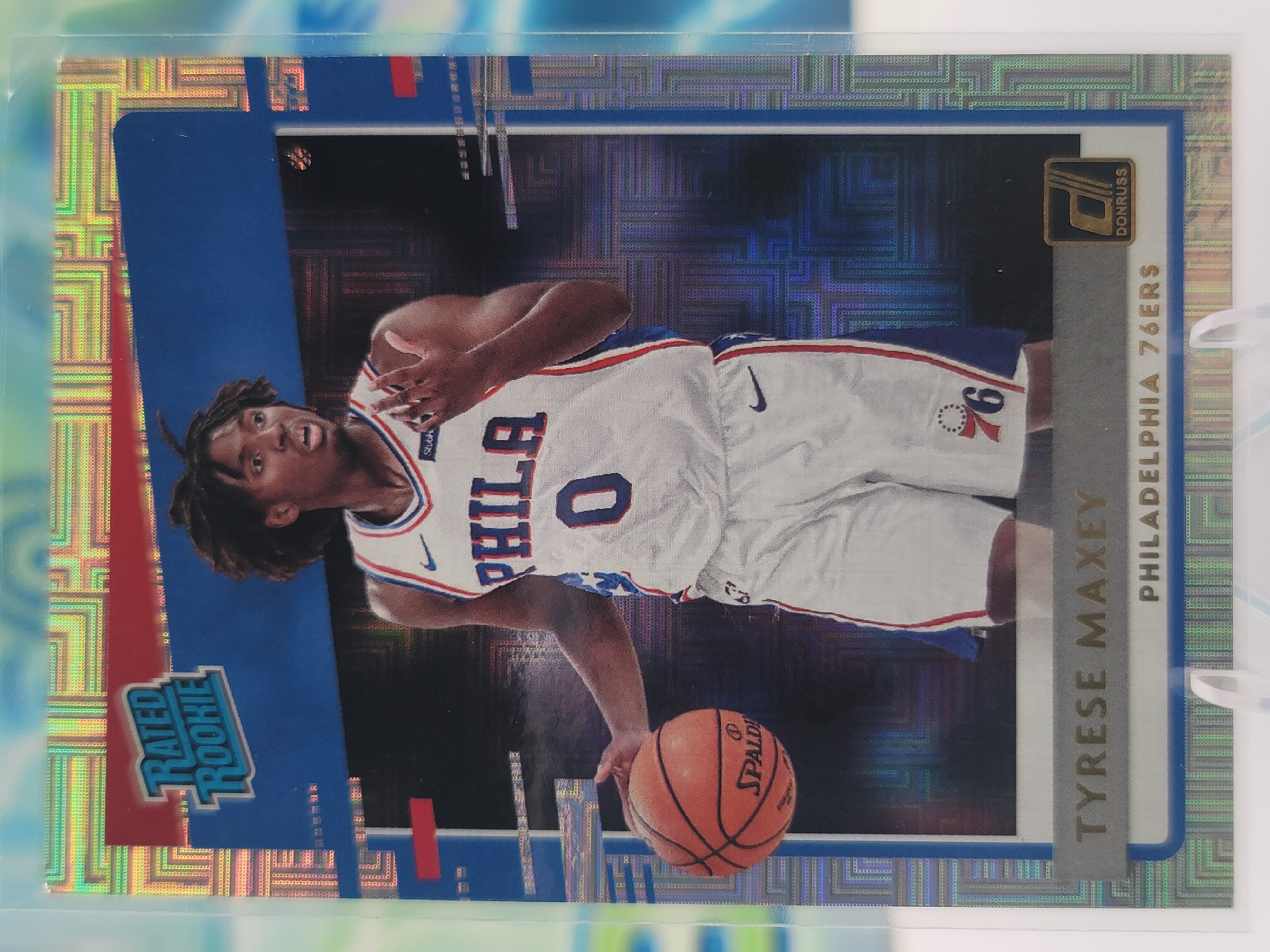 2021 Panini Donruss Tyrese Maxey — 2021 Panini Donruss Rated Rookie Mojo Refractor Tyrese Maxey Rookie