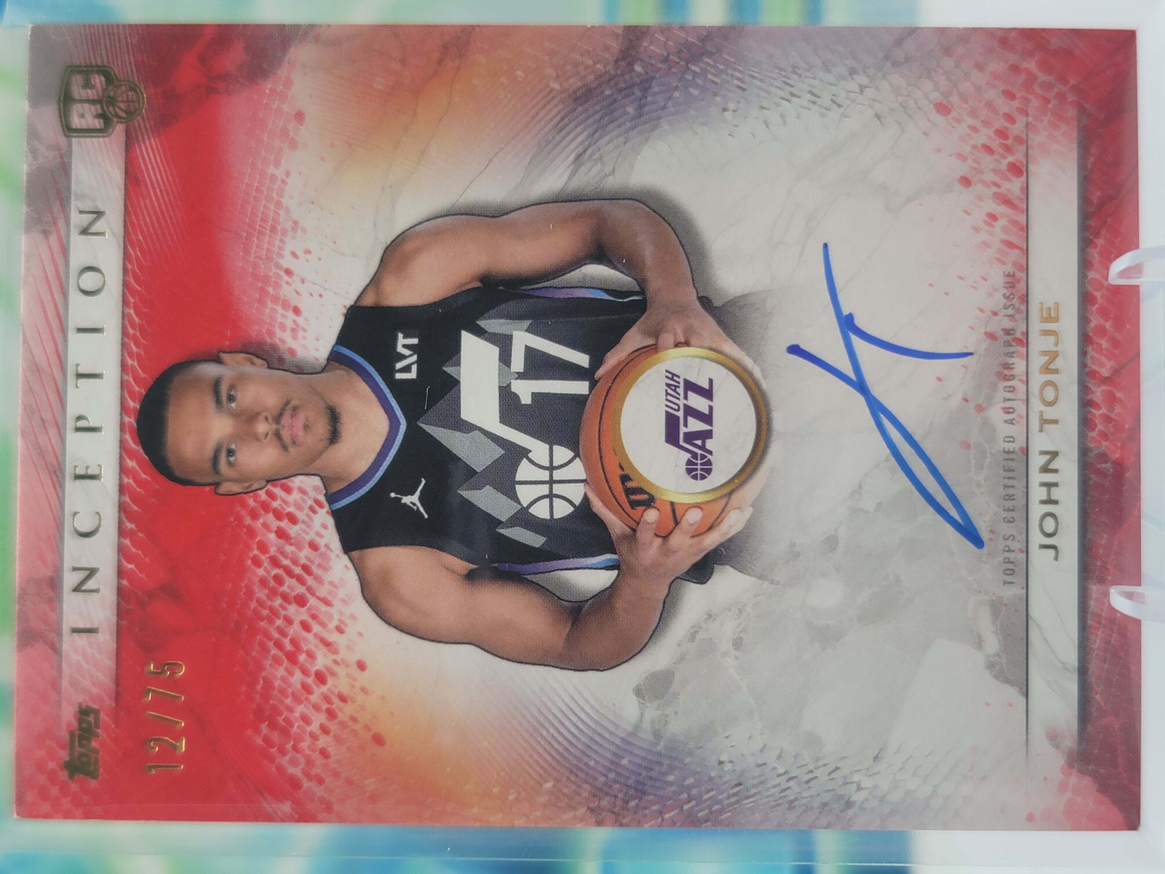2026 Topps Inception John Tonje — 2026 Topps Inception Red John Tonje Rookie Autograph # / 75