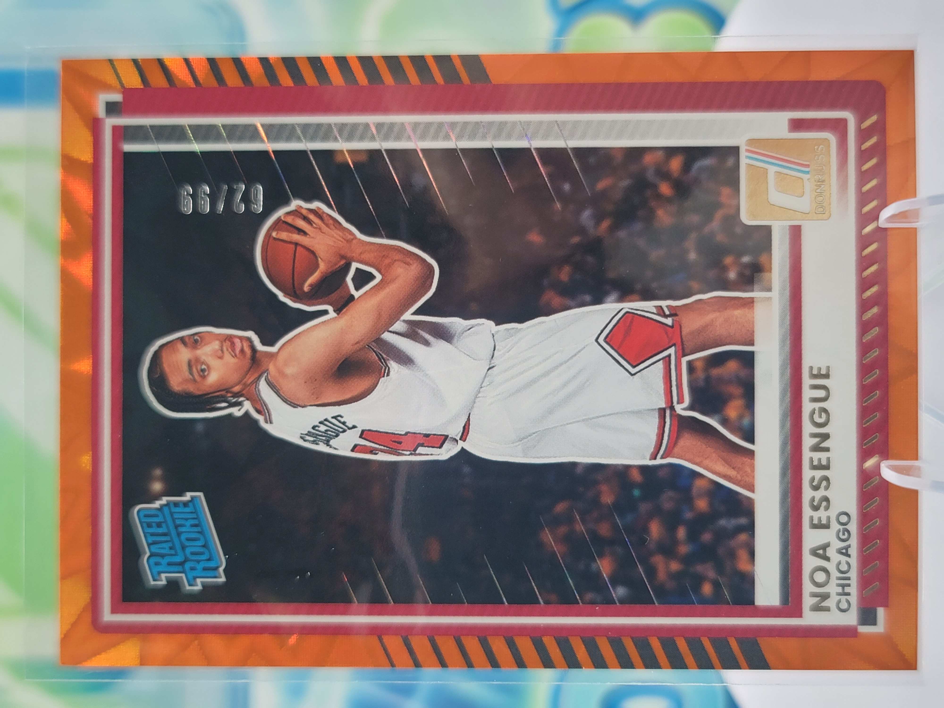 2026 Panini Donruss Noa Essengue — 2026 Panini Donruss Rated Rookie Orange Explosion Noa Essengue Rookie #62 of  99
