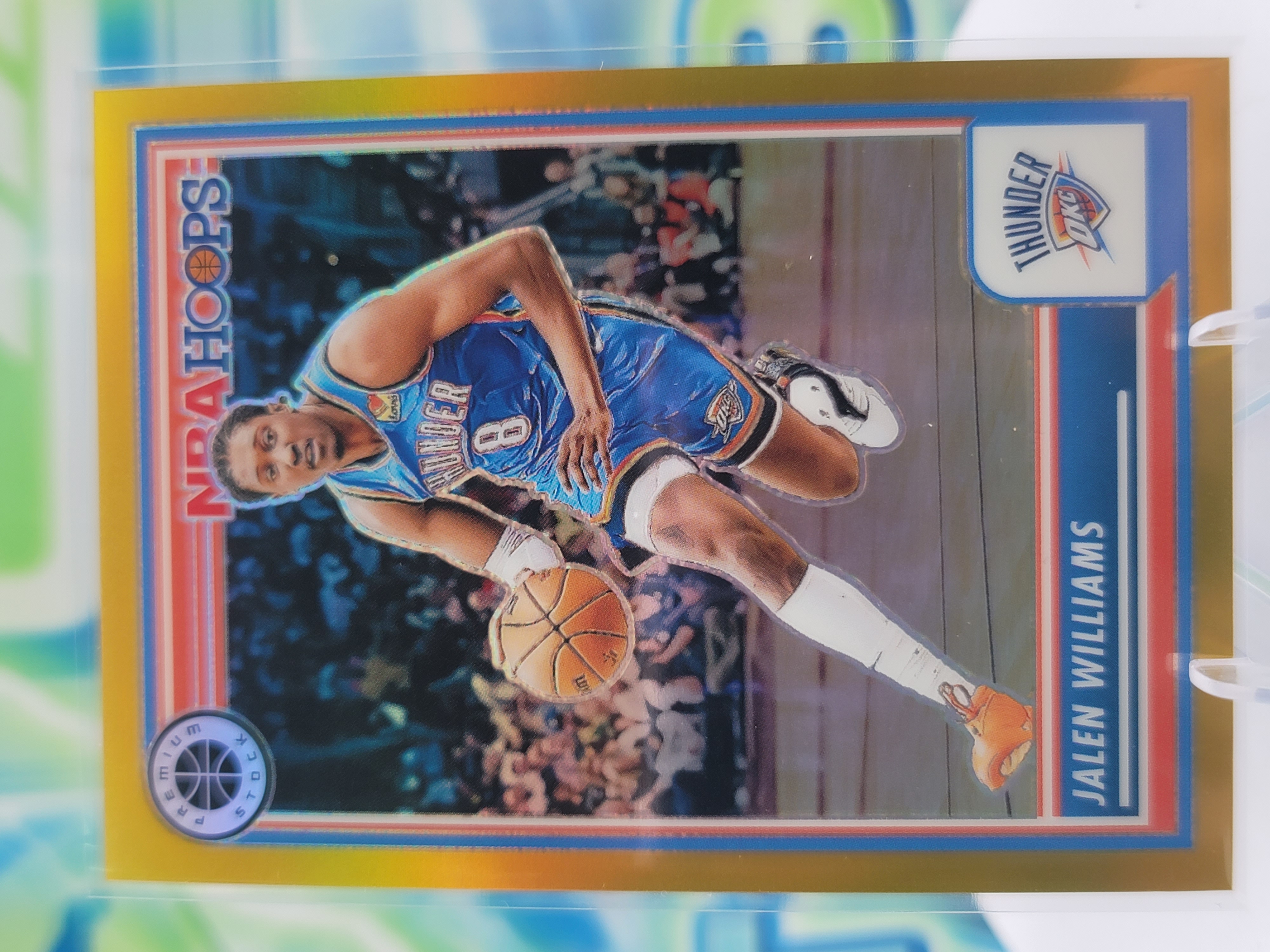2024 Panini Premium Stock Jalen Williams — 2024 Panini Premium Stock Gold Prizm Jalen Williams #2 of 10