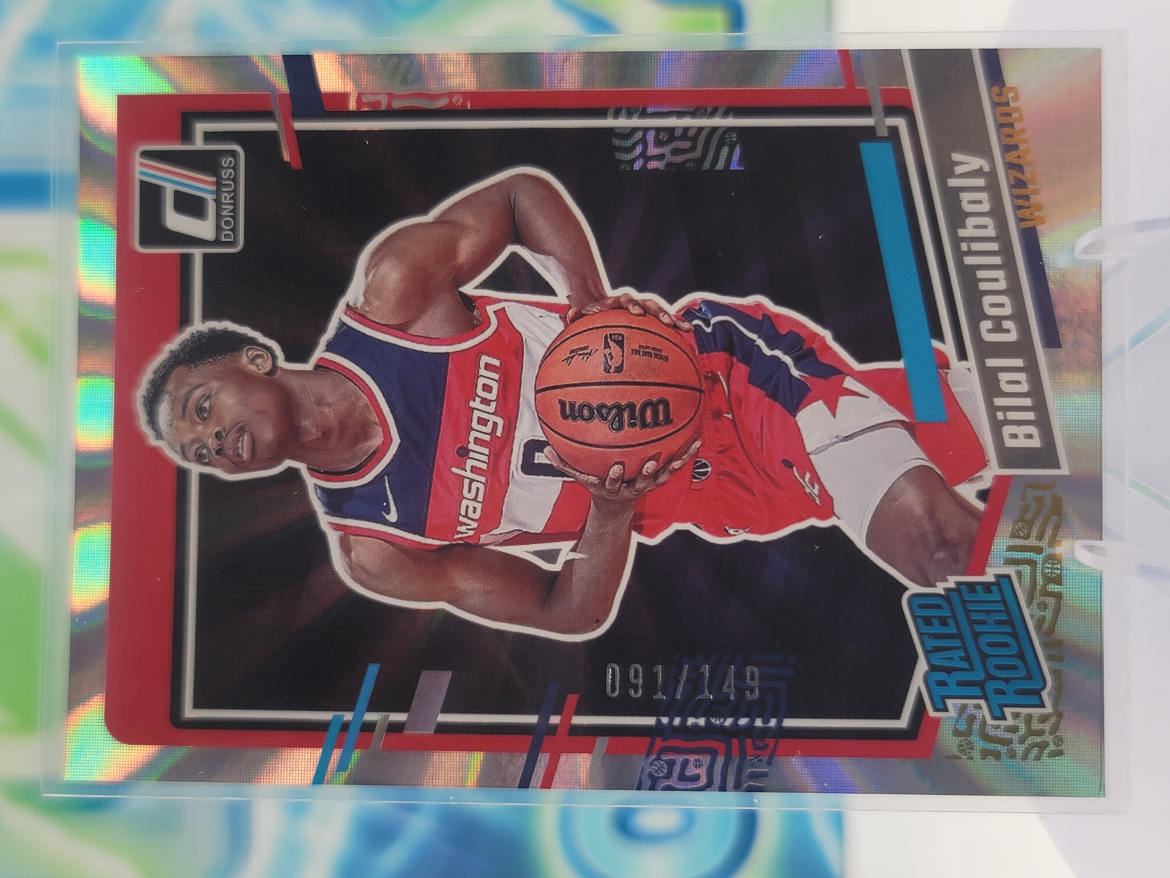 2024 Panini Donruss Bilal Coulibaly — 2024 Panini Donruss Rated Rookie Laser Holo Bilal Coulibaly Rookie #91 of 149