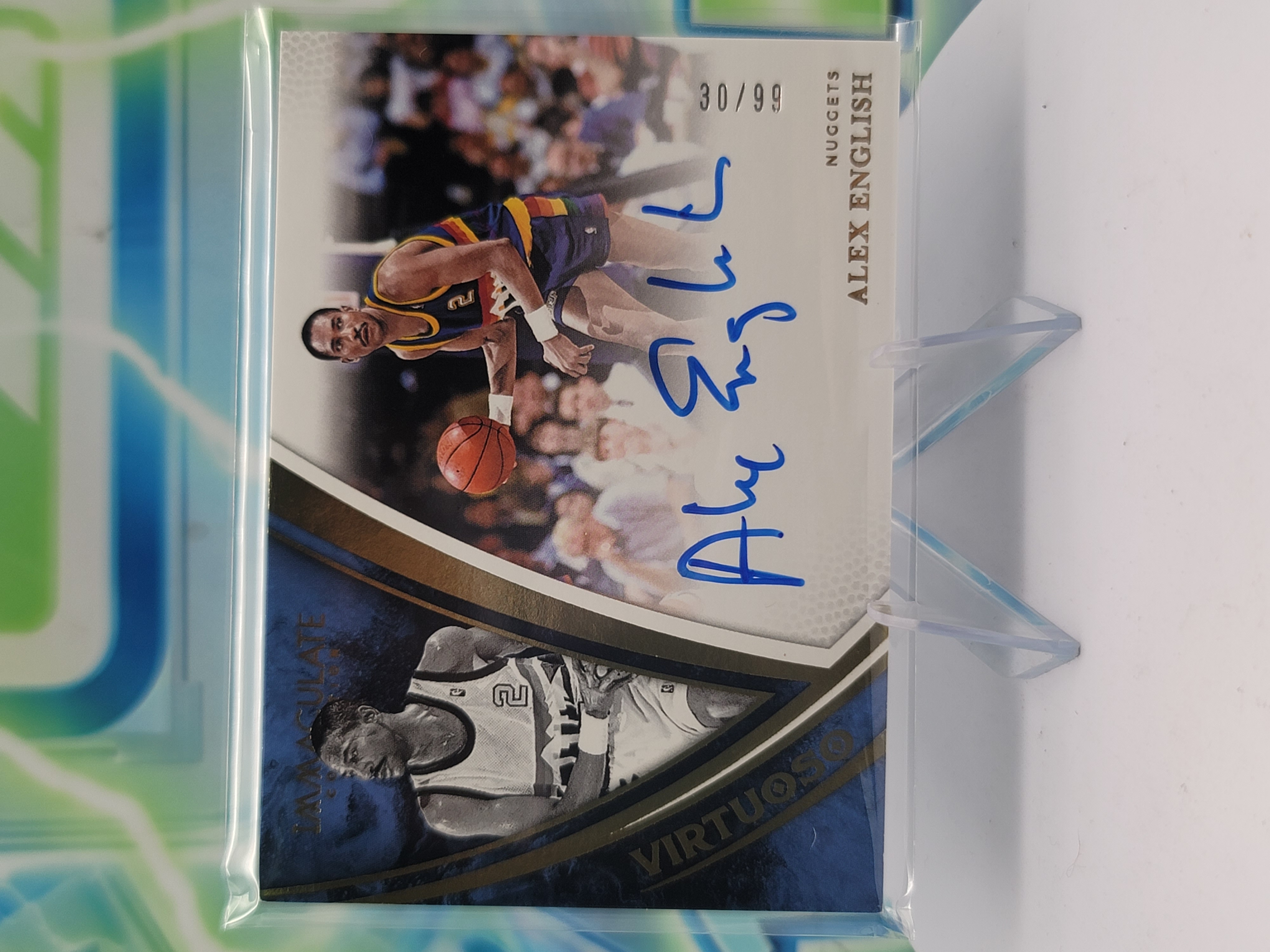 2025 Panini Immaculate Alex English — 2025 Panini Immaculate Virtuoso Auto Alex English Autograph #30 of 99