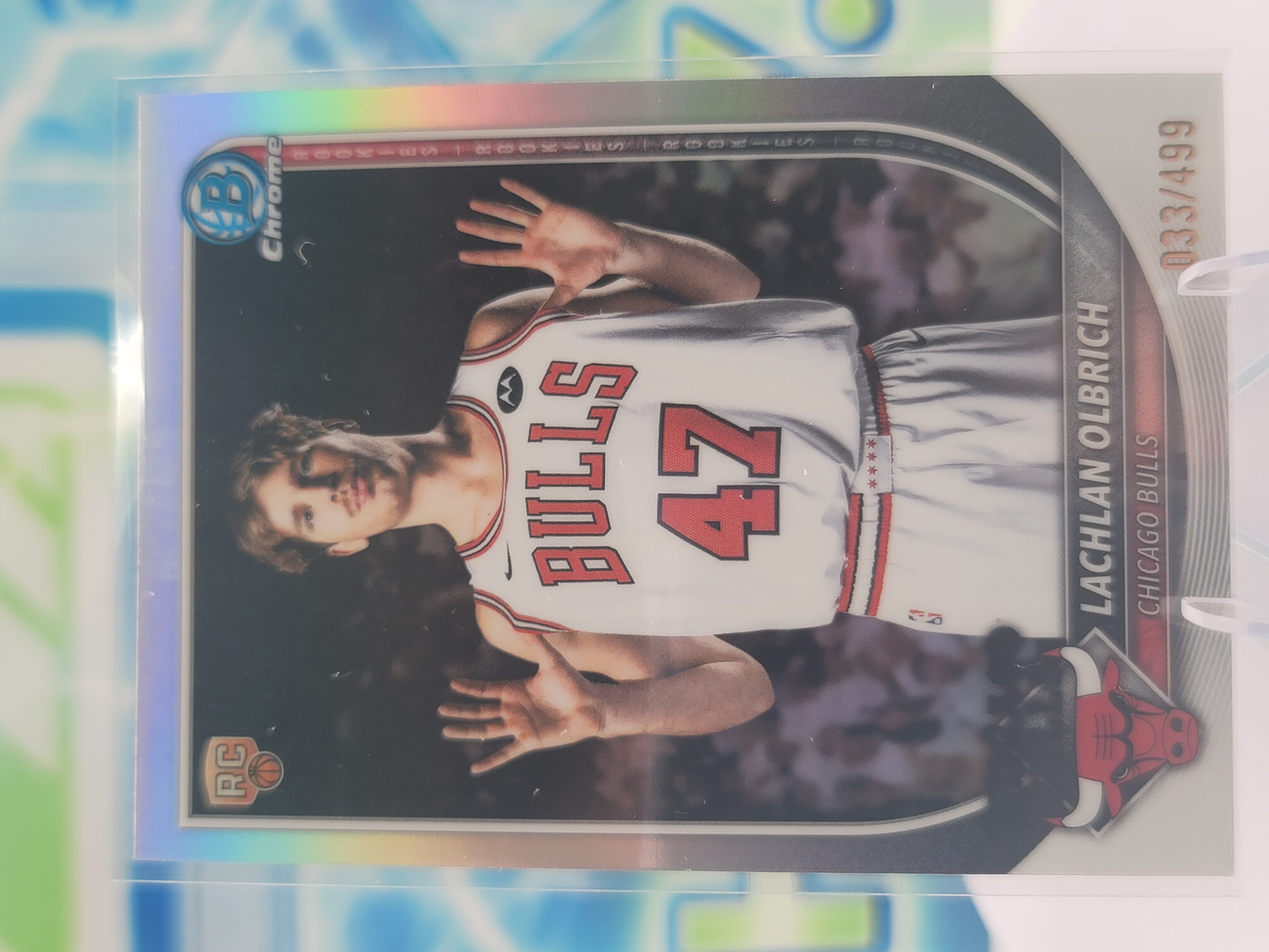 2025 Topps Bowman Lachlan Olbrich — 2025 Topps Bowman Chrome Refractor Lachlan Olbrich Rookie #33 of 499