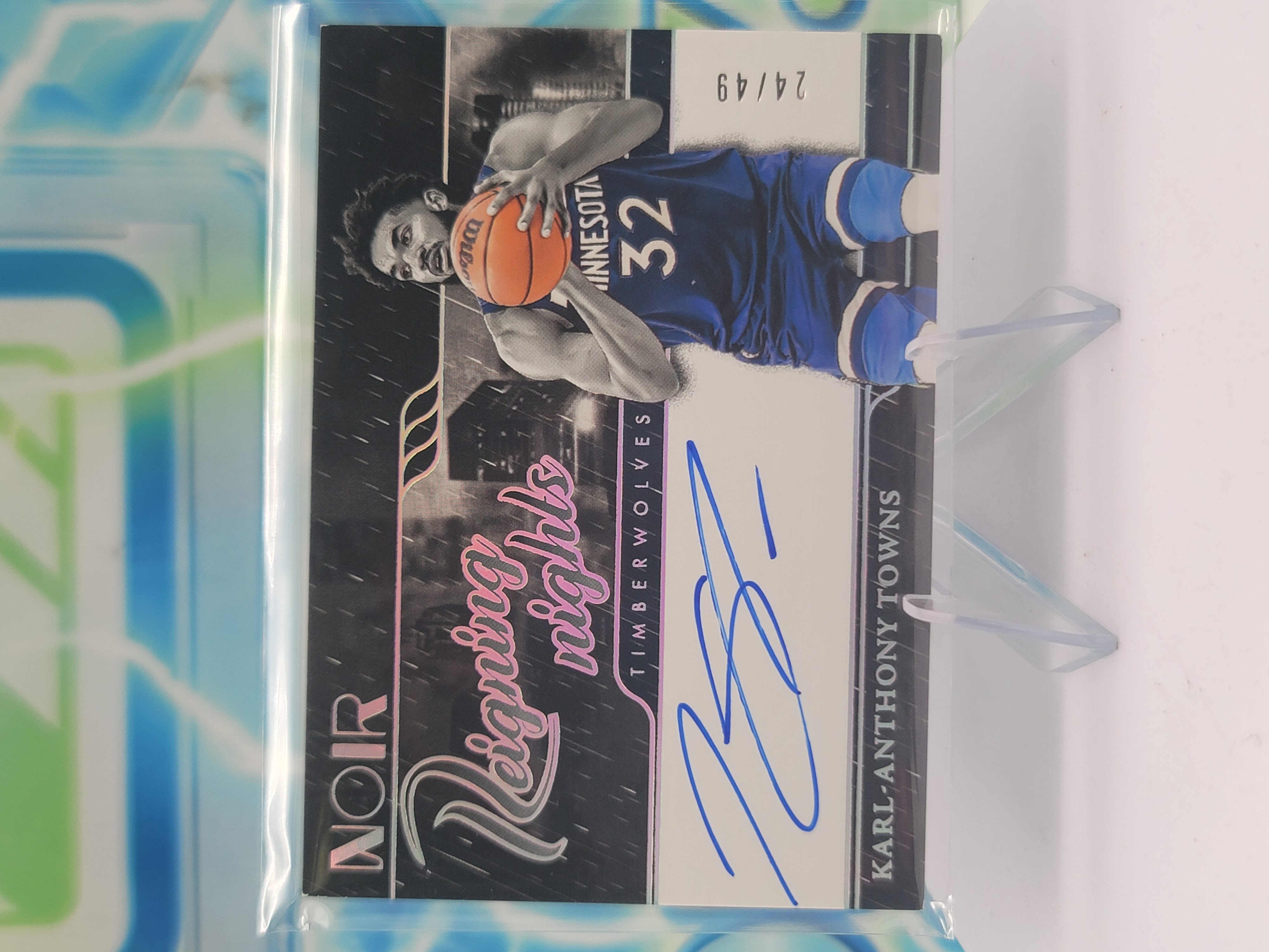 2024 Panini Noir Karl-Anthony Towns — 2024 Panini Noir Reigning Nights Autograph Karl-Anthony Towns #24 of 49 Auto