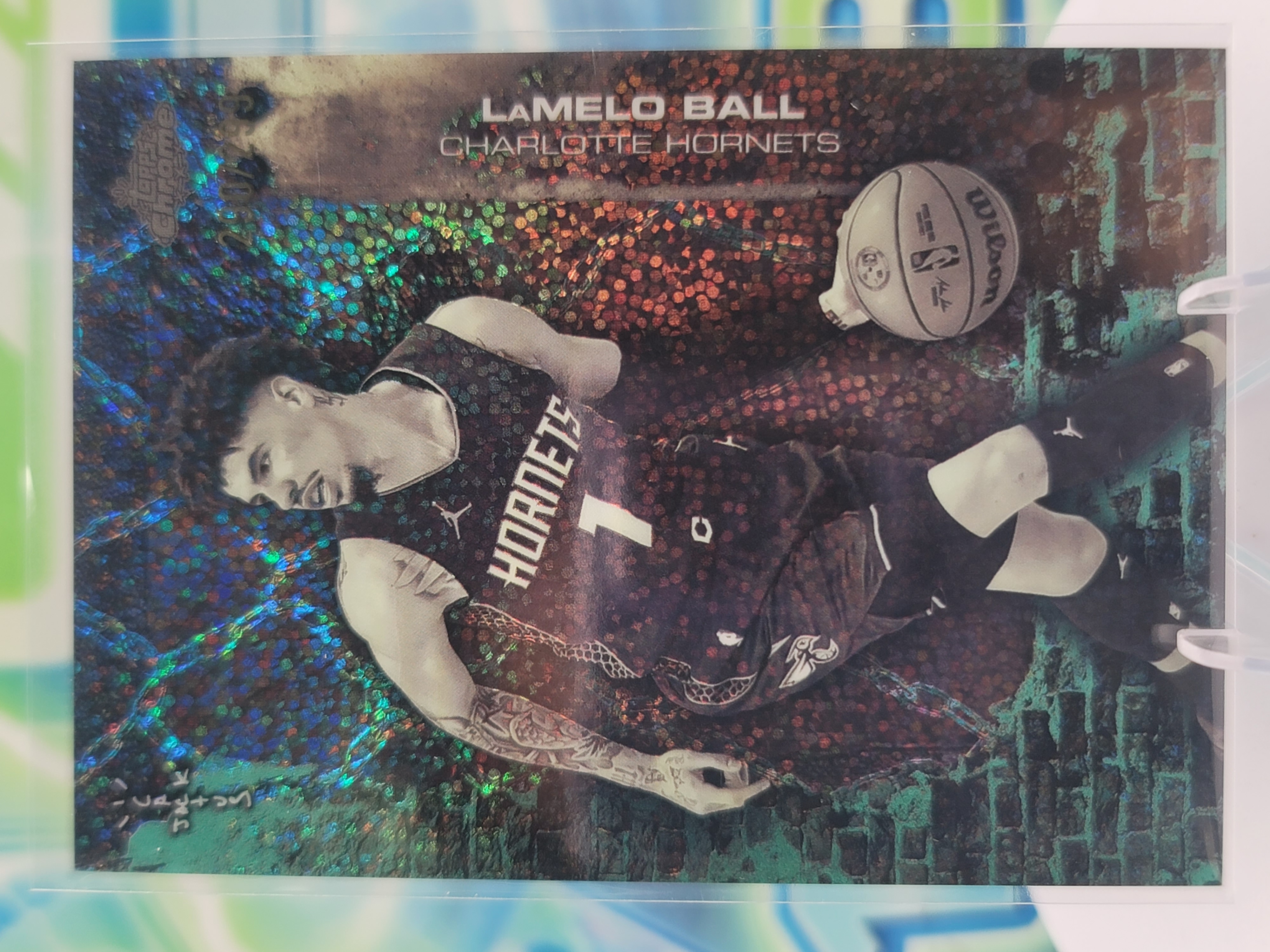 2026 Topps Chrome x Cactus Jack LaMelo Ball — 2026 Topps Chrome x Cactus Jack Teal Speakle Refractor LaMelo Ball #290 of 299