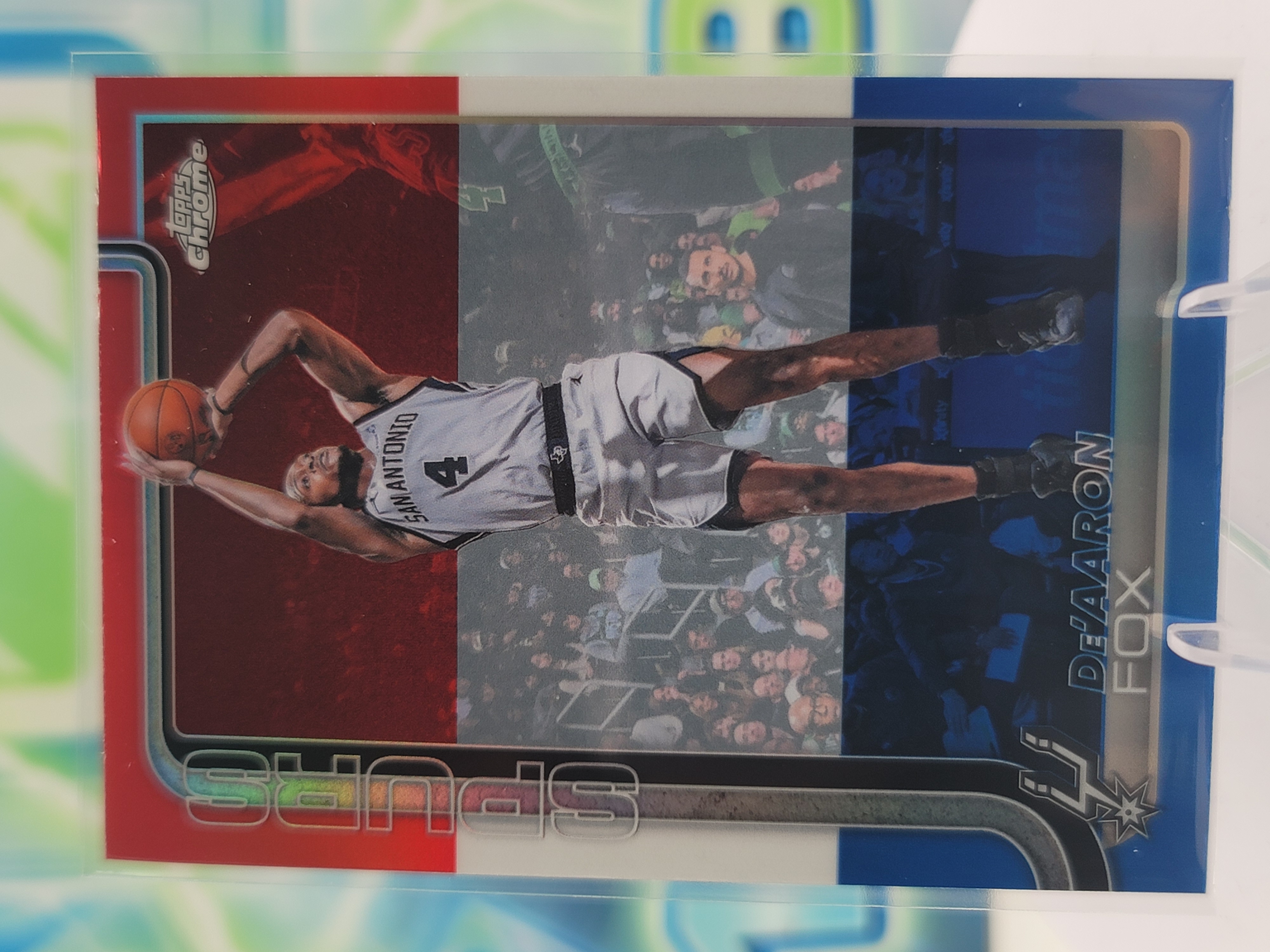 2026 Topps Chrome Update De'Aaron Fox — 2026 Topps Chrome Update Red White Blue De'Aaron Fox