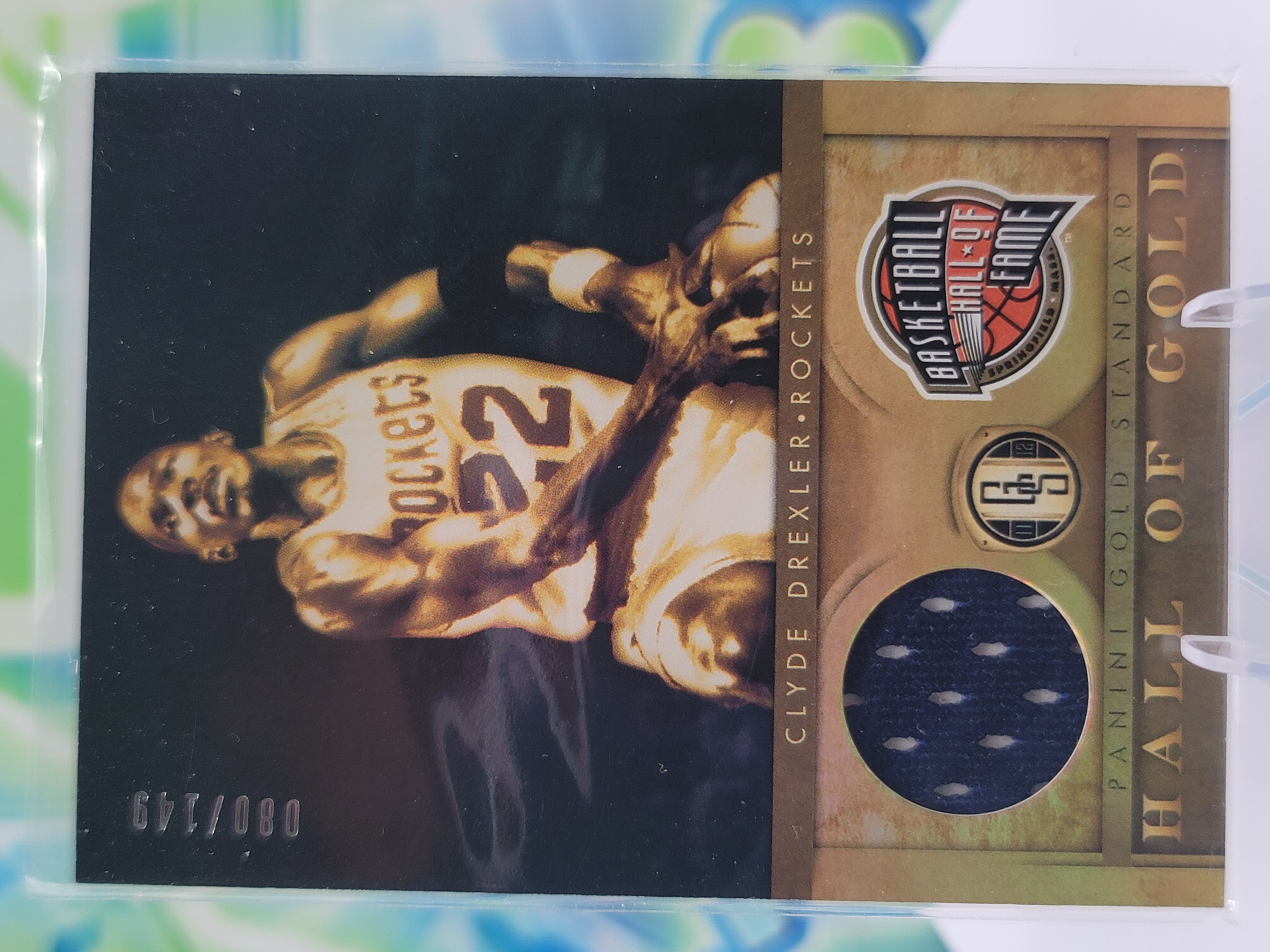 2012 Panini Gold Standard Clyde Drexler — 2012 Panini Gold Standard Hall of Gold Clyde Drexler #80 of 149