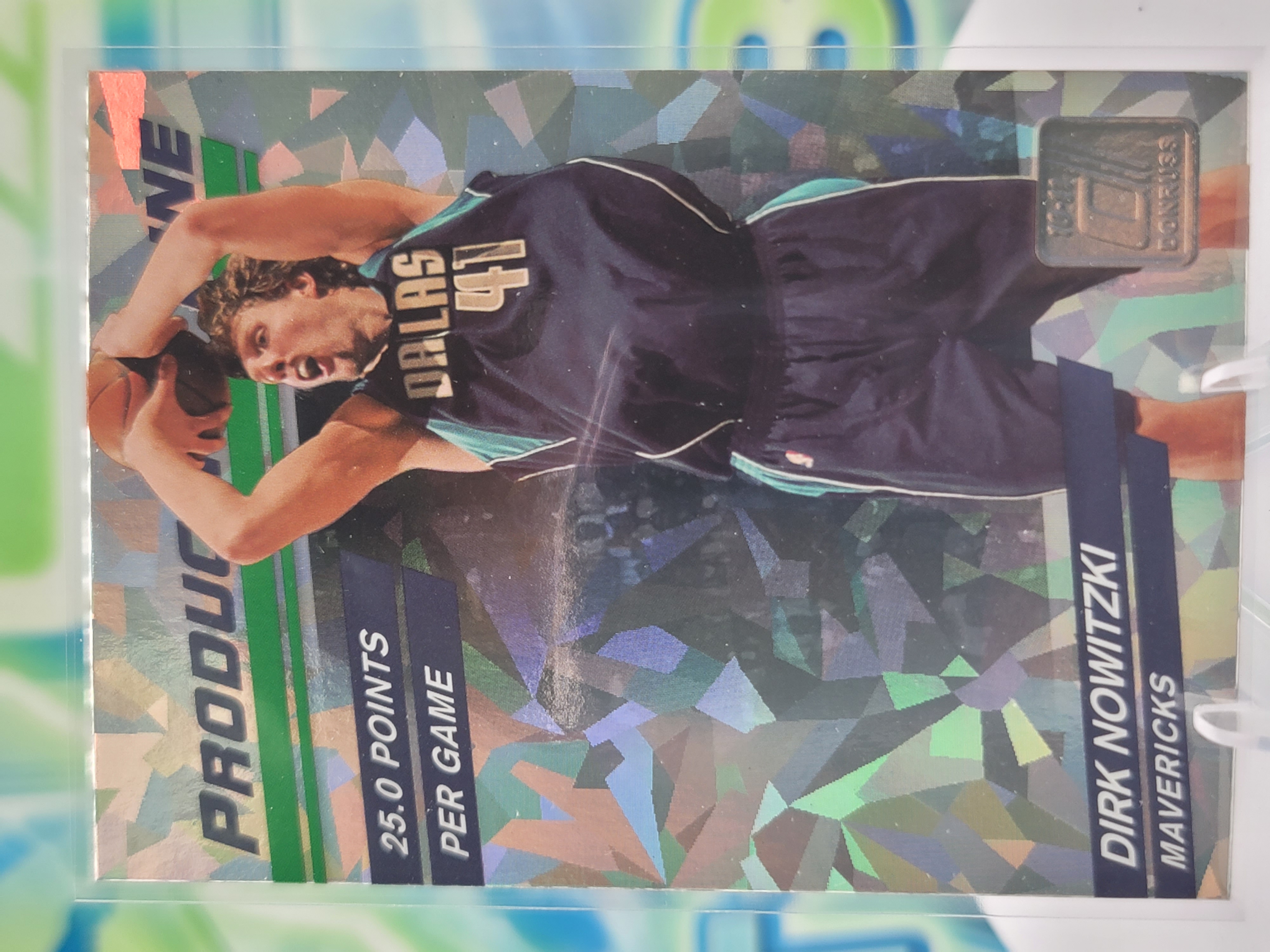 2010 Panini Donruss Dirk Nowitzki — 2010 Panini Donruss Production Line Cracked Ice Dirk Nowitzki