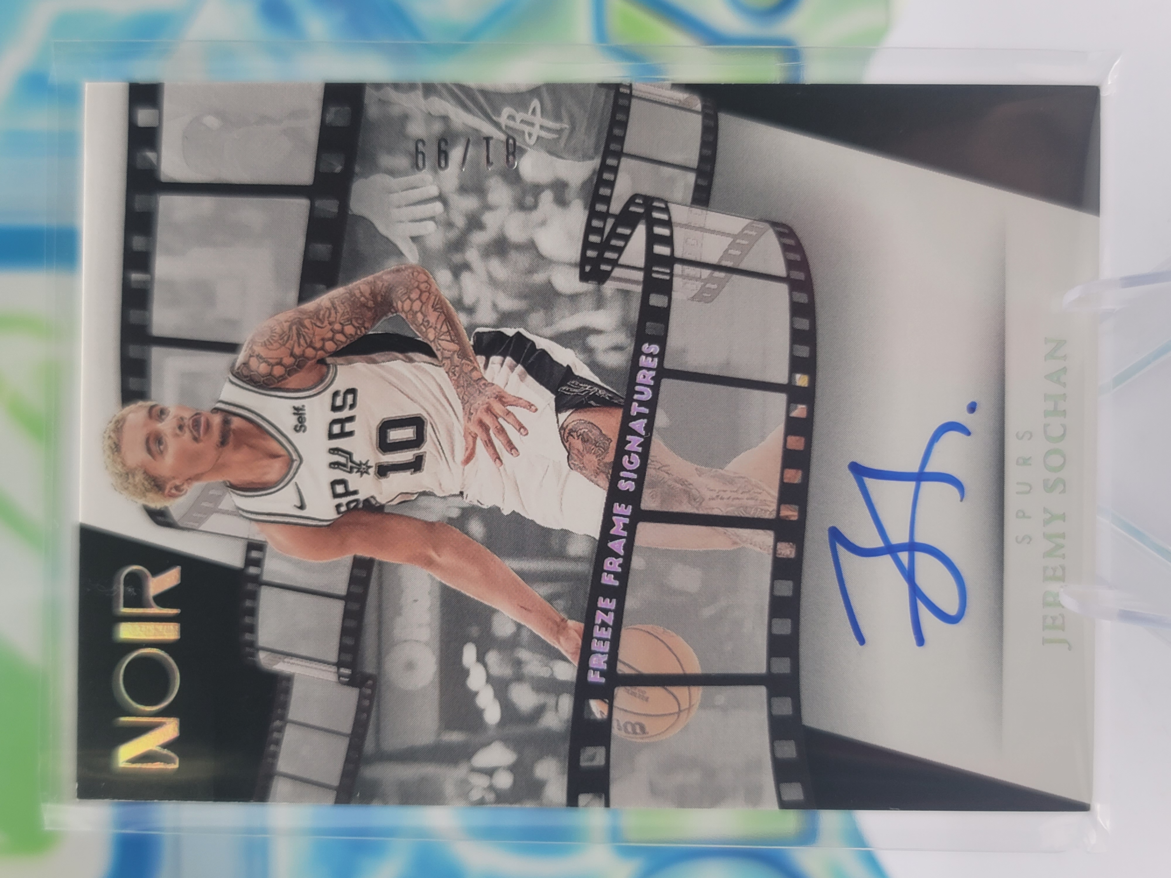 2024 Panini Noir Jeremy Sochan — 2024 Panini Noir Freeze Frame Signature Jeremy Sochan Autograph #81 of 99
