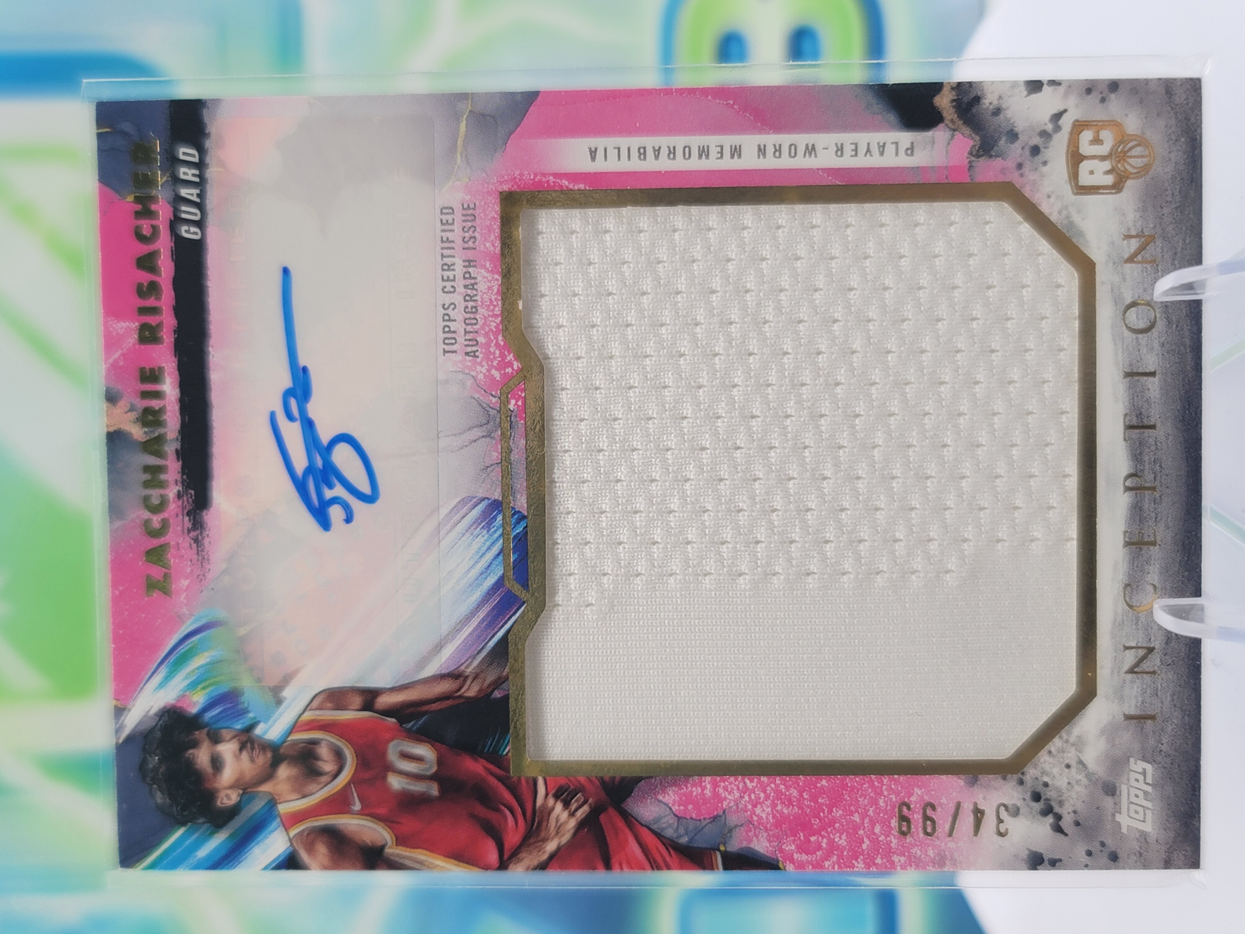 2025 Topps Inception Zaccharie Risacher — 2025 Topps Inception Rookie Jumbo Relic Autograph Card Zaccharie Risacher RPA
