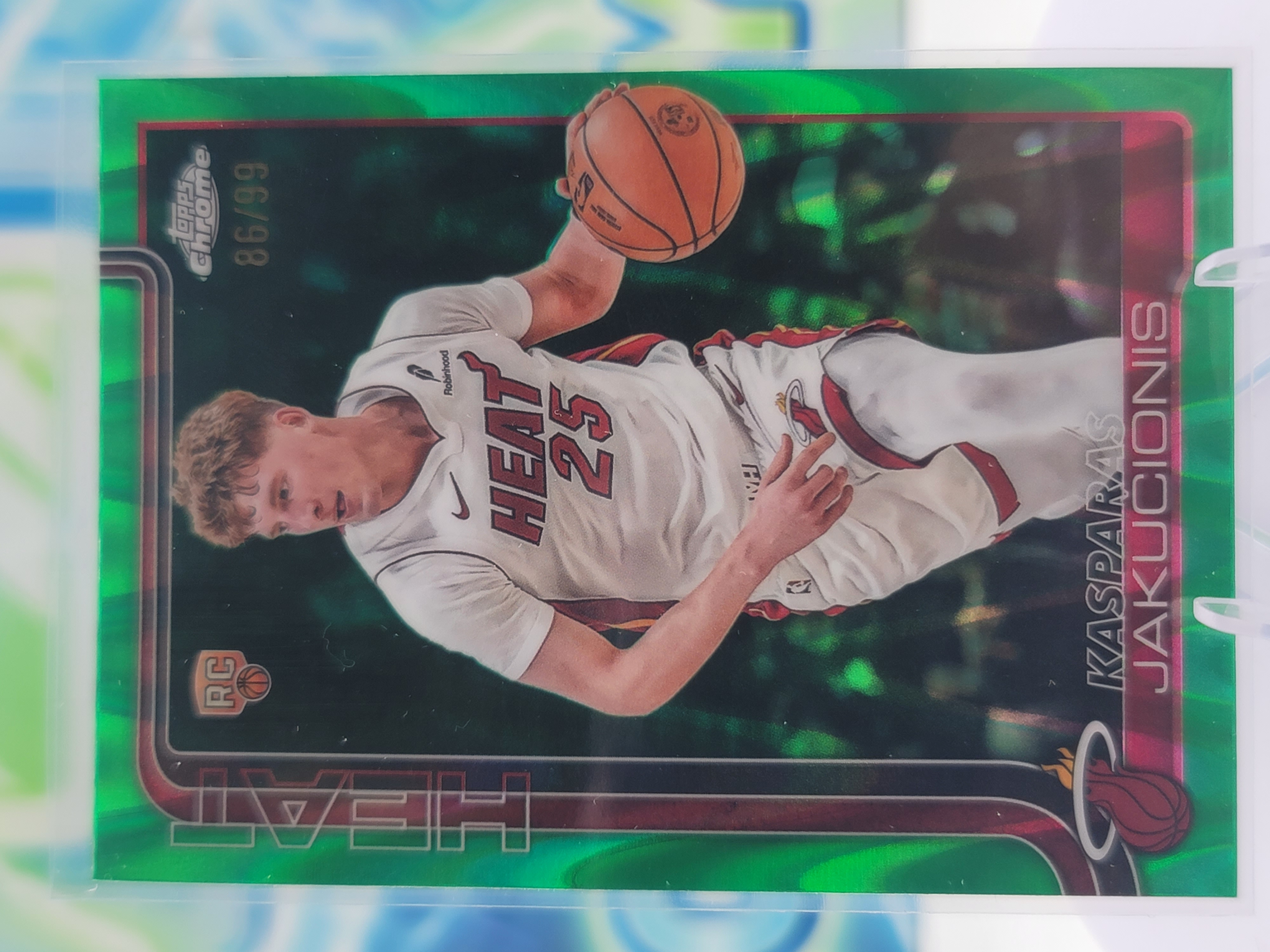 2026 Topps Chrome Update Kasparas Jakucionis — 2026 Topps Chrome Update RayWave Green Kasparas Jakucionis Rookie #86 of 99