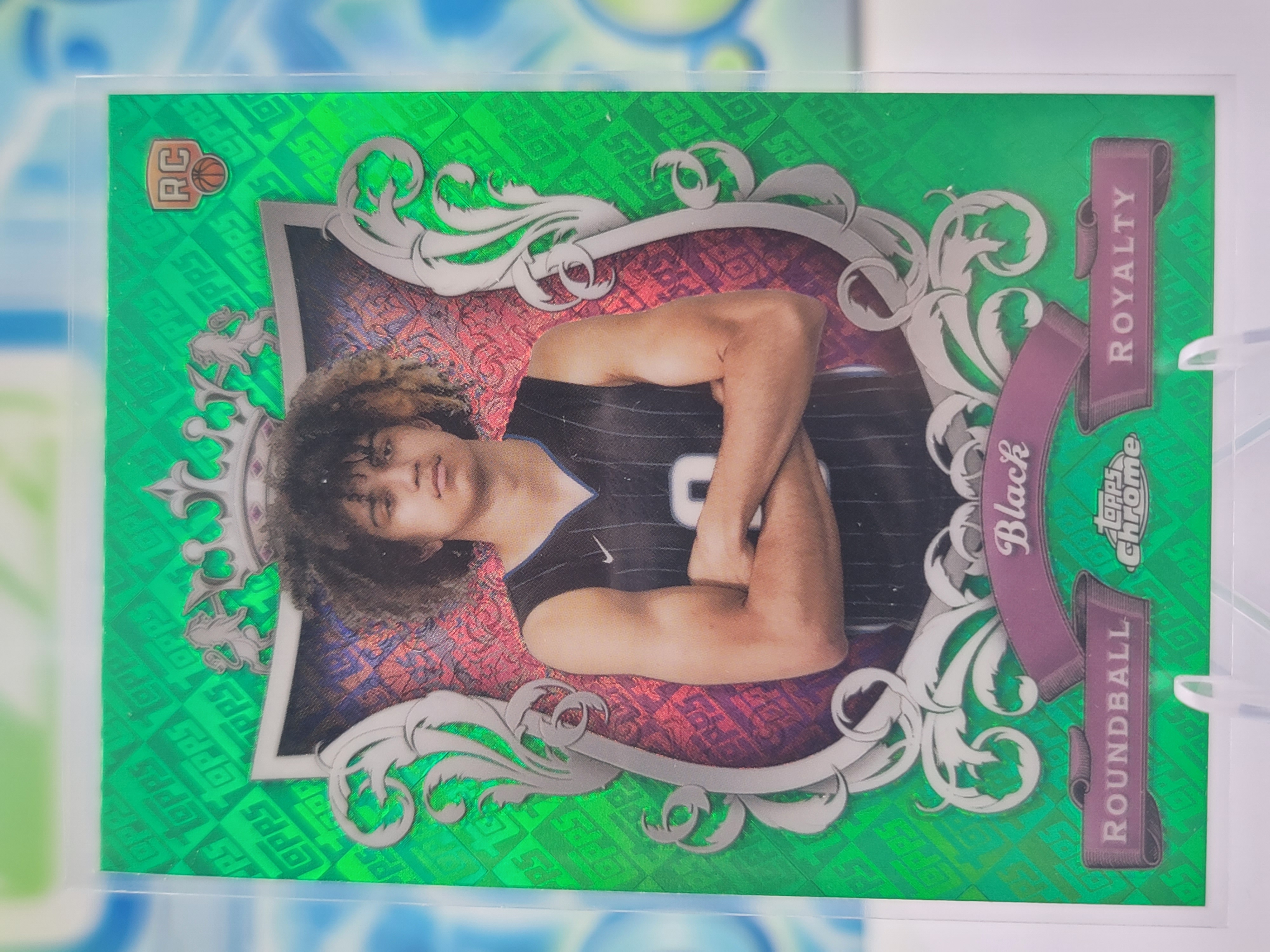 2024 Topps Topps Chrome Anthony Black — 2024 Topps Topps Chrome Roundball Royalty Green Refractor Anthony Black