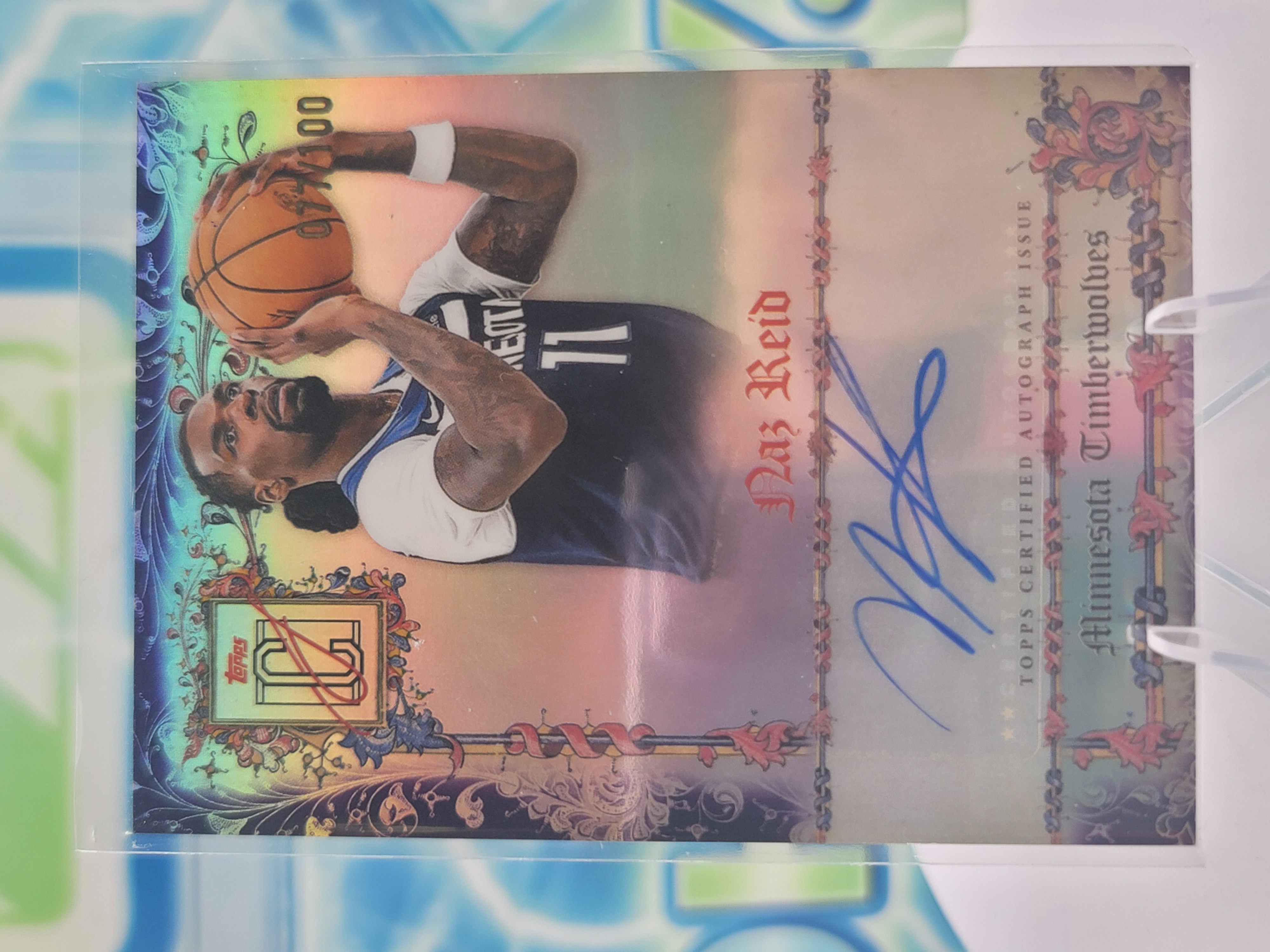 2026 Topps Signature Class Naz Reid — 2026 Topps Signature Class Purple Manuscripts Auto Naz Reid Autograph #77 of 100