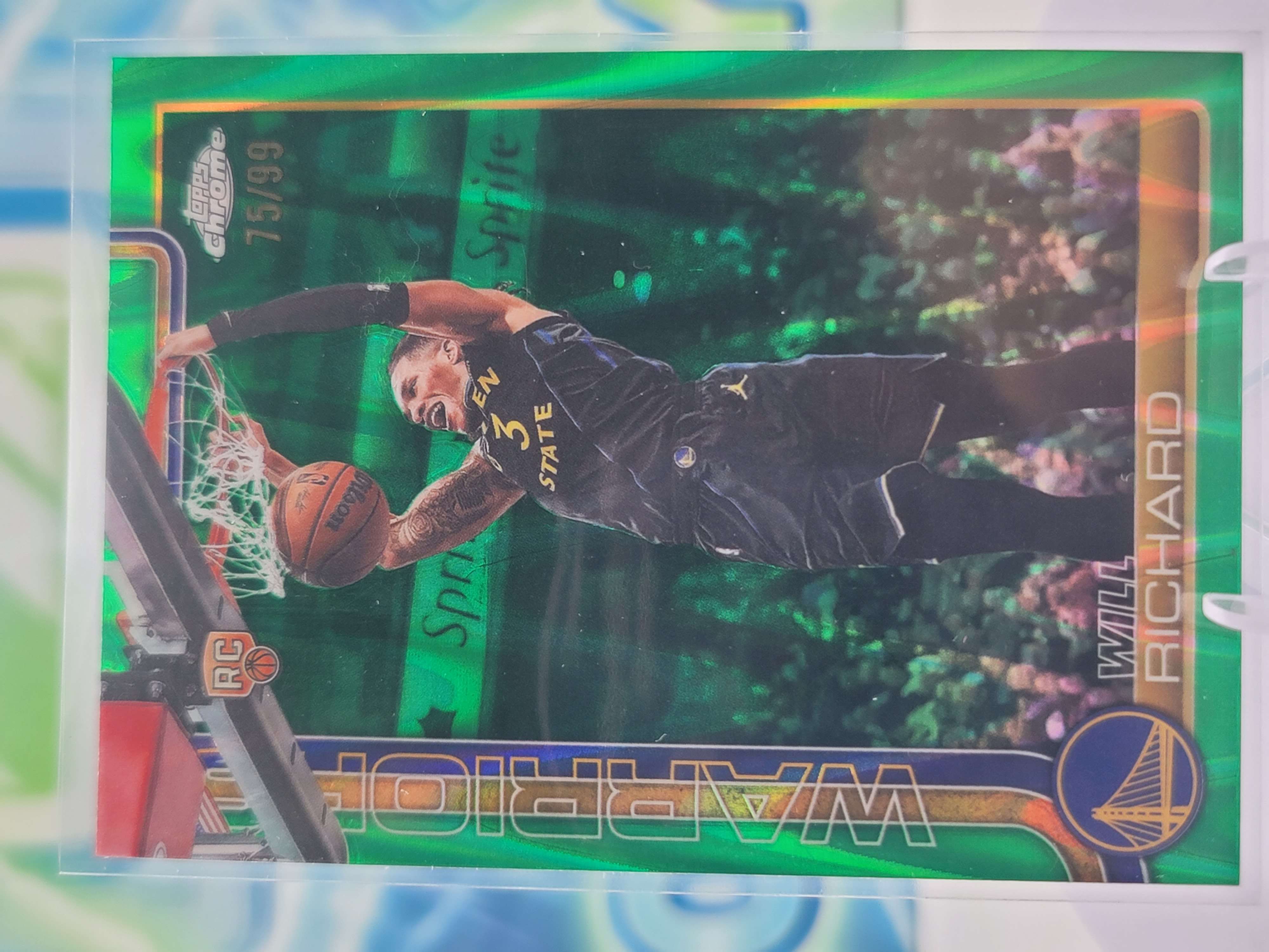 2026 Topps Chrome Update Will Richard — 2026 Topps Chrome Update RayWave Green Will Richard Rookie #75 of 99