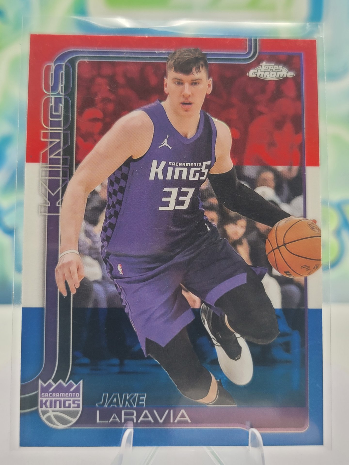2025 Topps Topps Chrome Jake LaRavia — 2025 Topps Topps Chrome Red White Blue Jake LaRavia