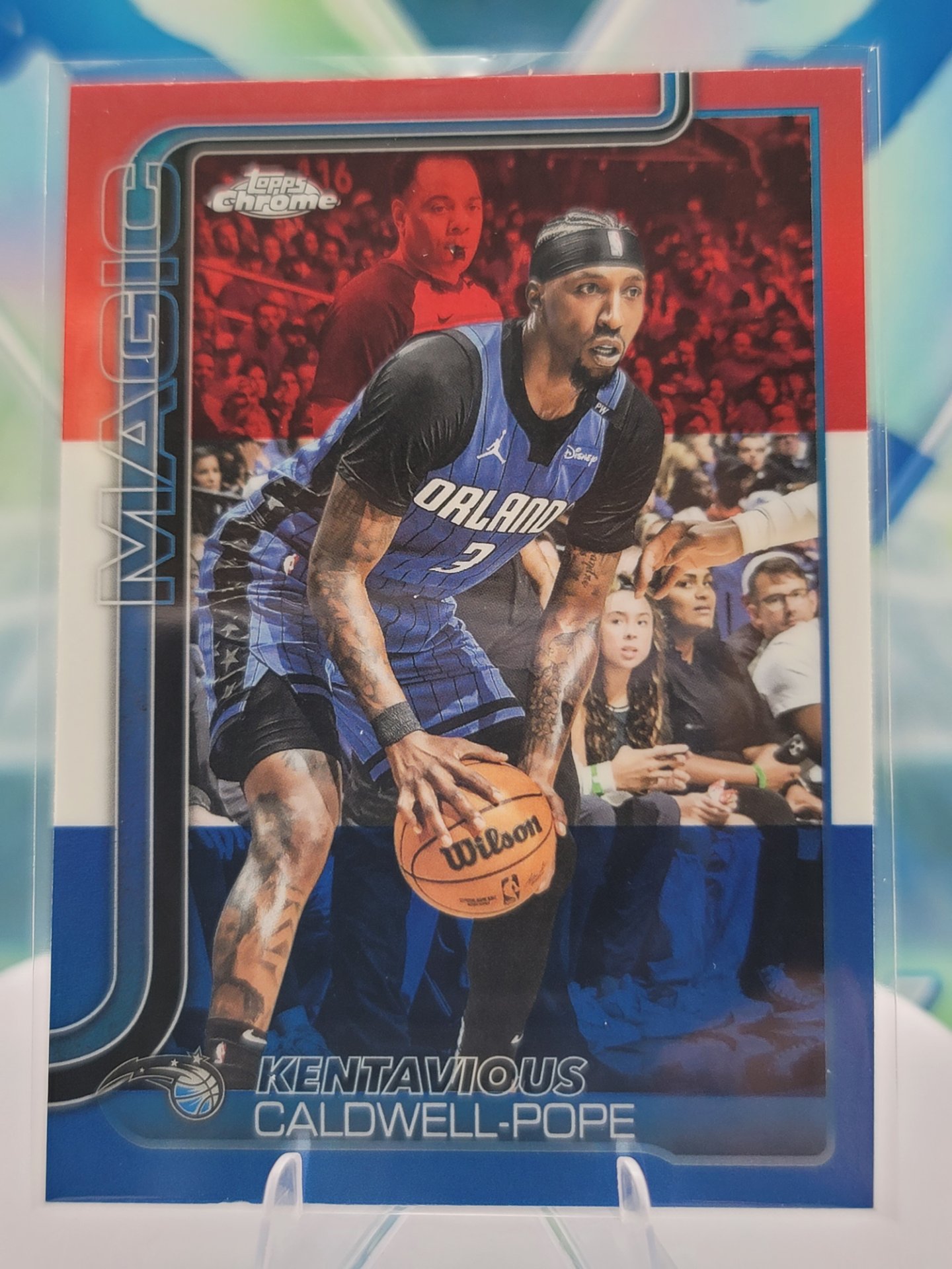 2025 Topps Topps Chrome Kentavious Caldwell-pope — 2025 Topps Topps Chrome Red White Blue Kentavious Caldwell-pope
