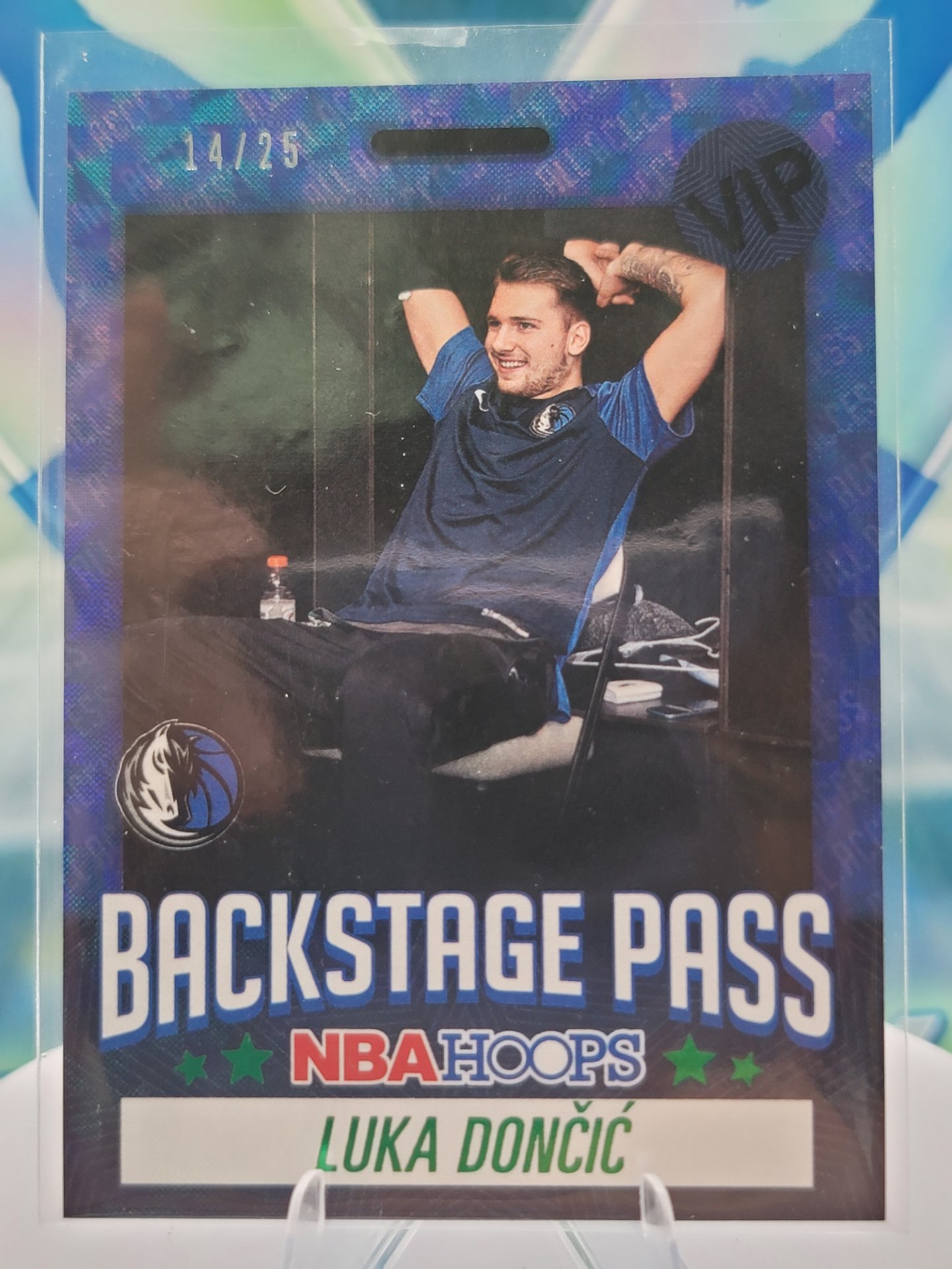 2021 Panini NBA Hoops Luka Doncic — 2021 Panini NBA Hoops Backstage Pass X-Fractor Luka Doncic #14 of 25