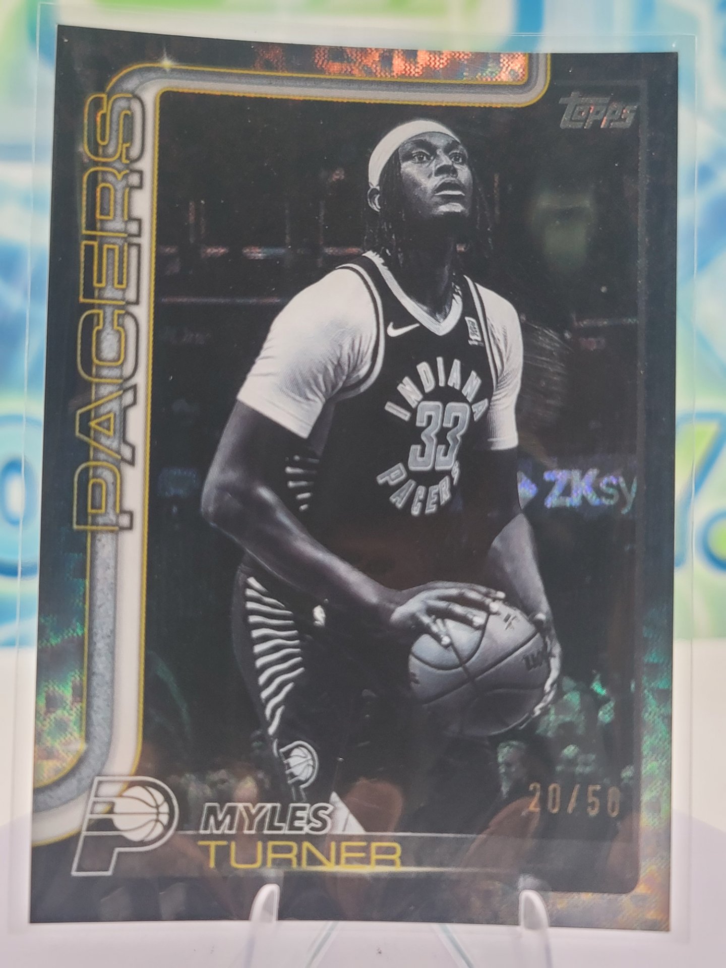 2025 Topps Topps Flagship Myles Turner — 2025 Topps Topps Flagship Blackout Myles Turner #20 of 50