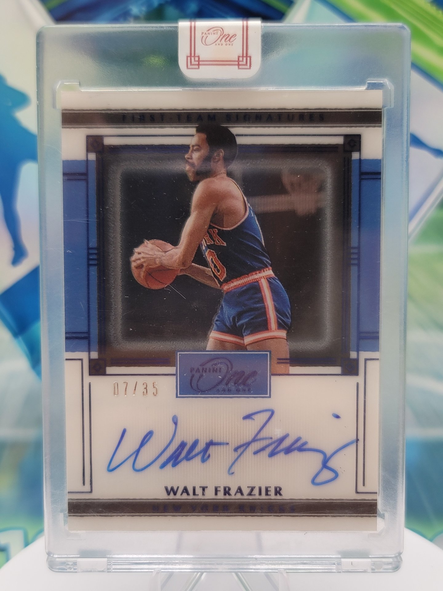2021 Panini One and One Walt Frazier — 2021 Panini One and One First Team Signature Auto Walt Frazier #7 of 35 Autograph