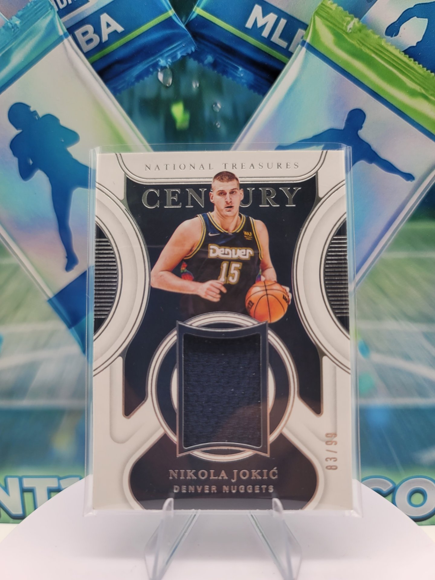 2022 Panini National Treasures Nikola Jokic — 2022 Panini National Treasures Century Patch Nikola Jokic #83 of 99 Patch/Memorabilia