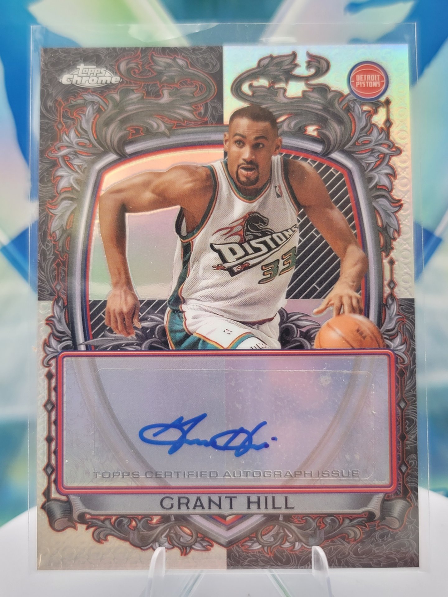 2025 Topps Topps Chrome Grant Hill — 2025 Topps Topps Chrome Signature Style Refractor Grant Hill Autograph