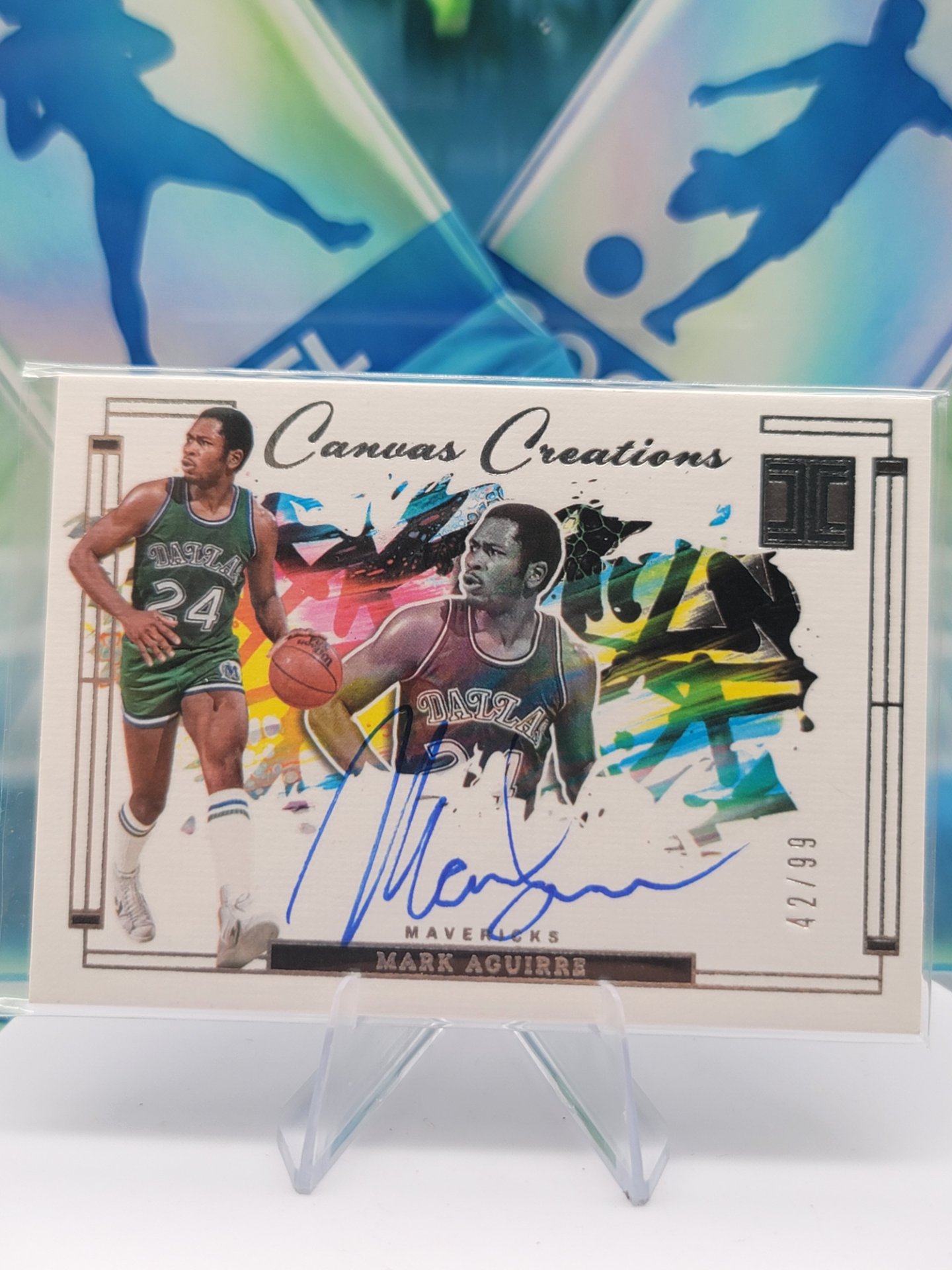 2024 Panini Impeccable Mark Aguirre — 2024 Panini Impeccable Canvas Creations Auto Mark Aguirre #42 of 99 Autograph