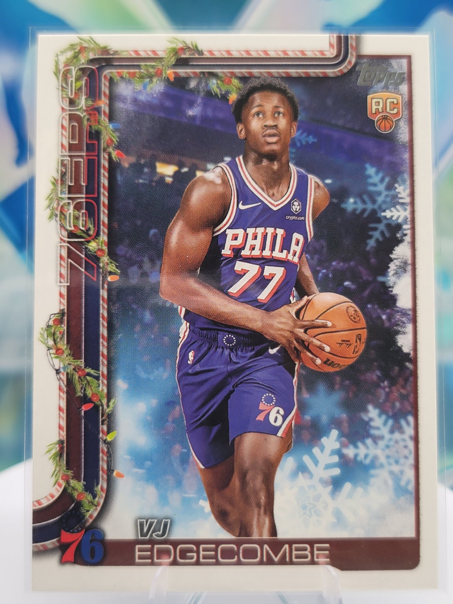 2025 Topps Topps Holiday Vj Edgecombe — 2025 Topps Topps Holiday Base Vj Edgecombe Rookie