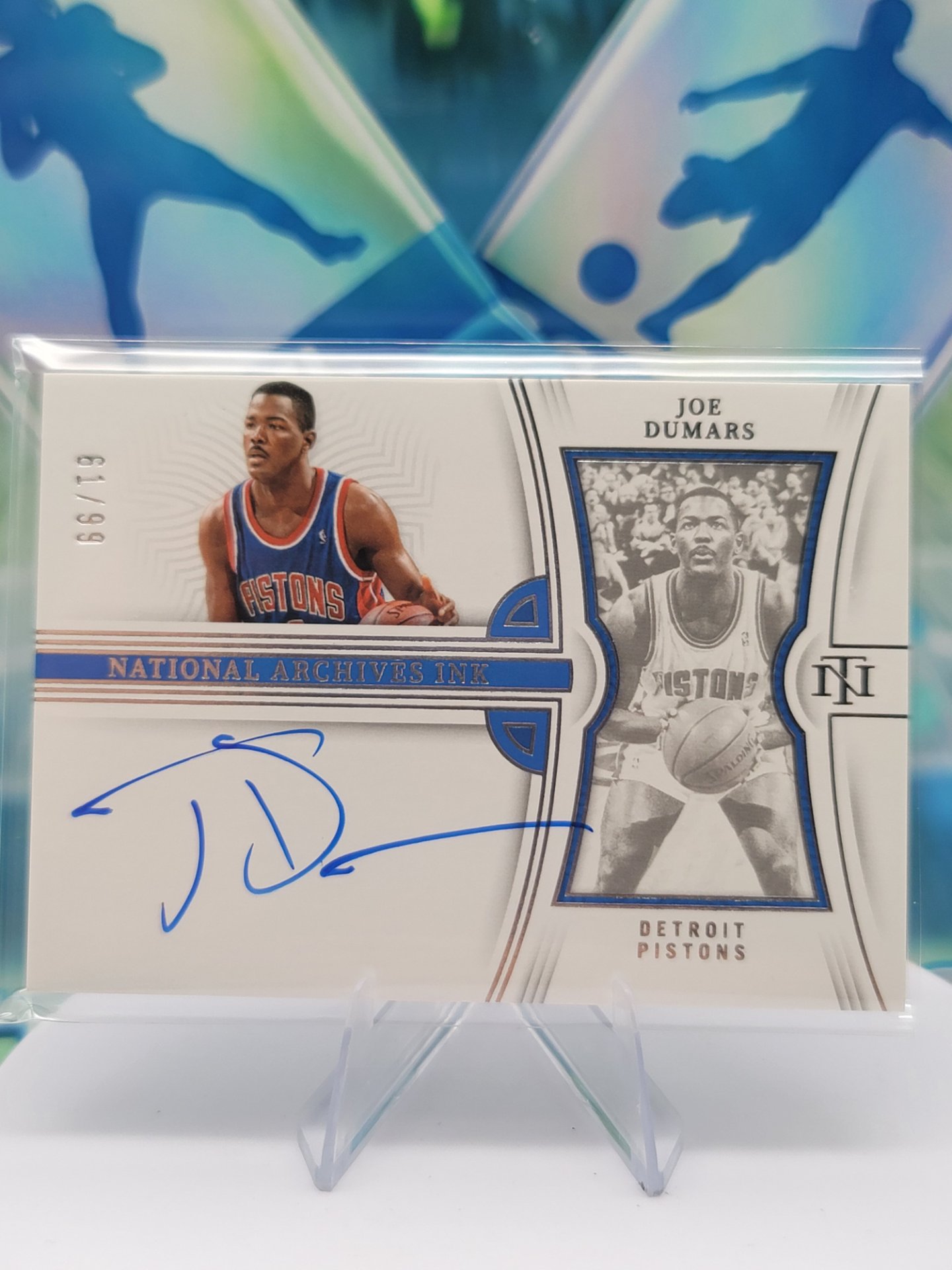2023 Panini National Treasures Joe Dumars — 2023 Panini National Treasures National Archives Ink Auto Joe Dumars #61 of 99 Autograph