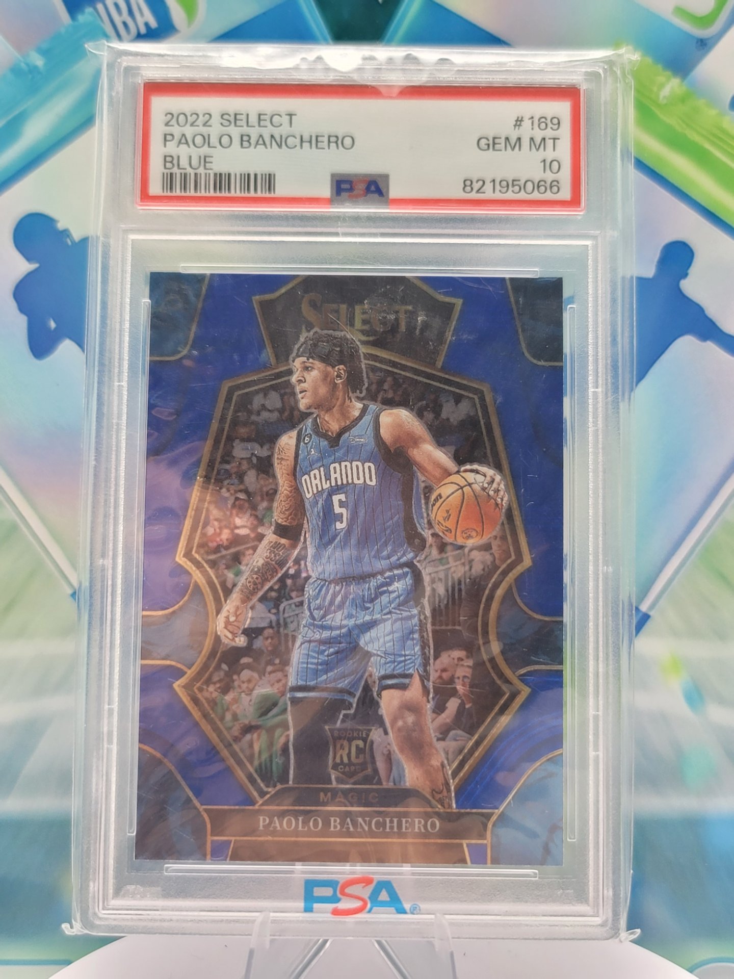 2023 Panini Select Paolo Banchero — 2023 Panini Select Premier Level Blue Paolo Banchero Rookie PSA 10.0