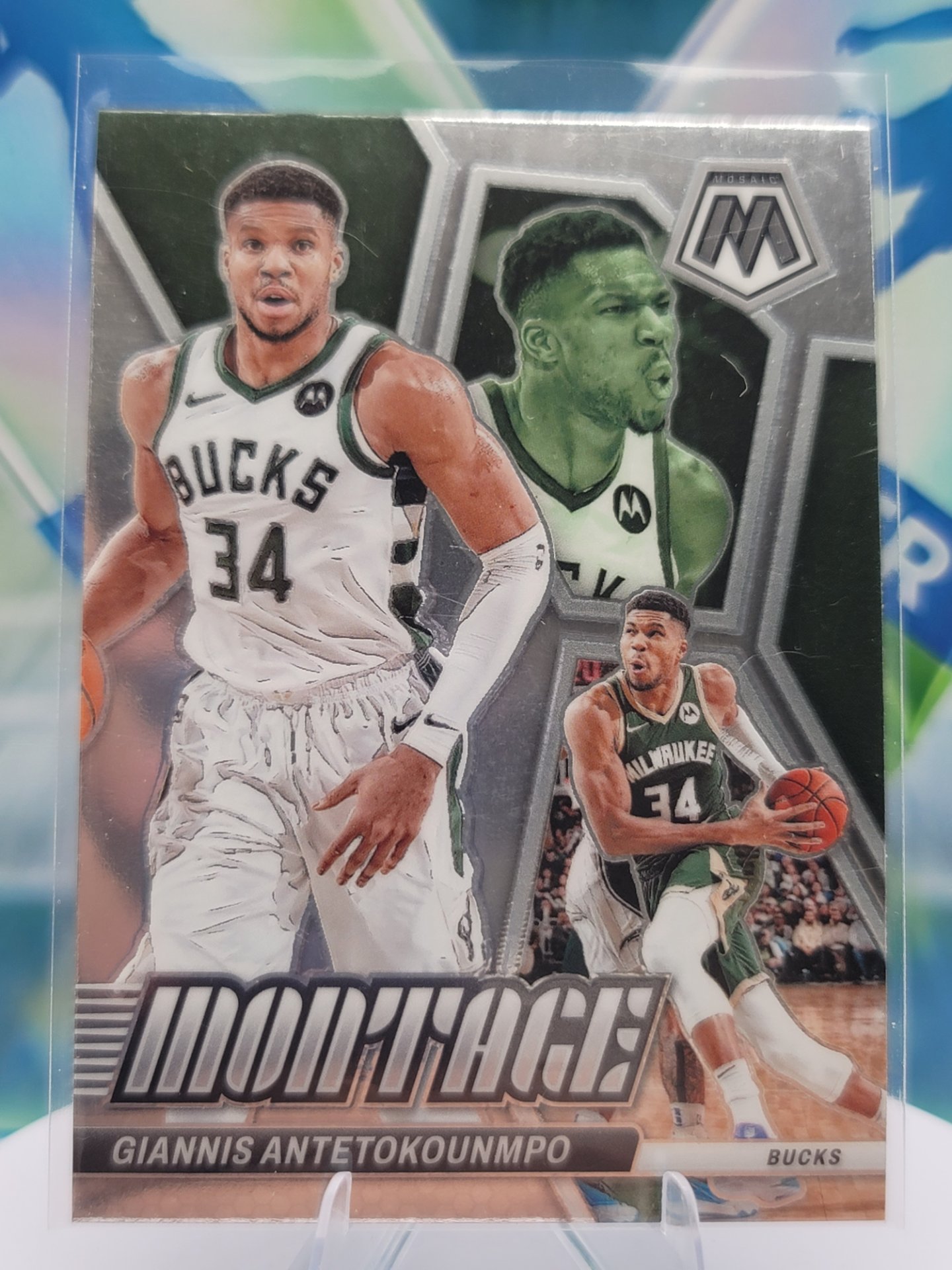 2024 Panini Mosaic Giannis Antetokounmpo — 2024 Panini Mosaic Montage Giannis Antetokounmpo