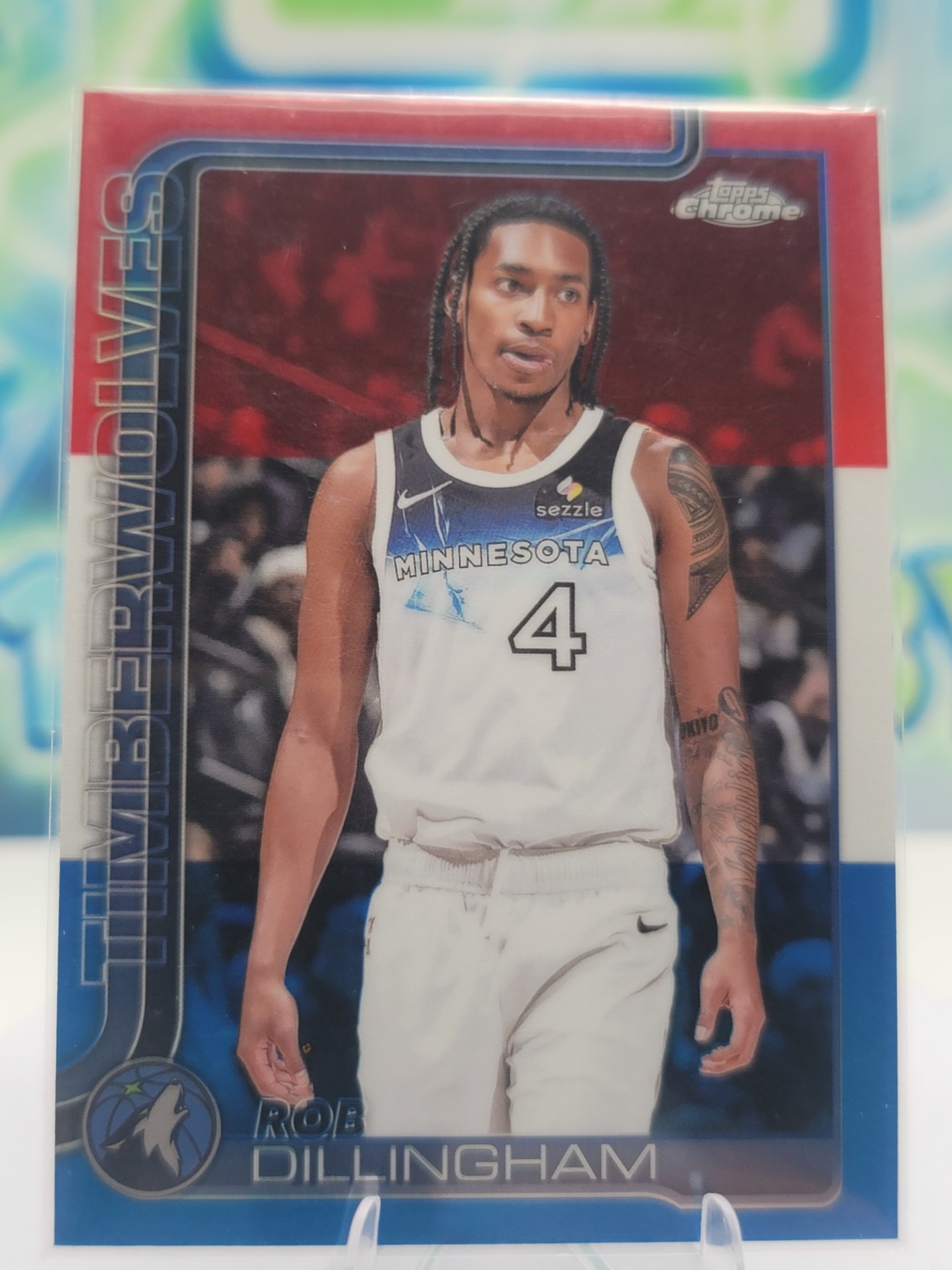 2025 Topps Topps Chrome Rob Dillingham  — 2025 Topps Topps Chrome Red White Blue Rob Dillingham