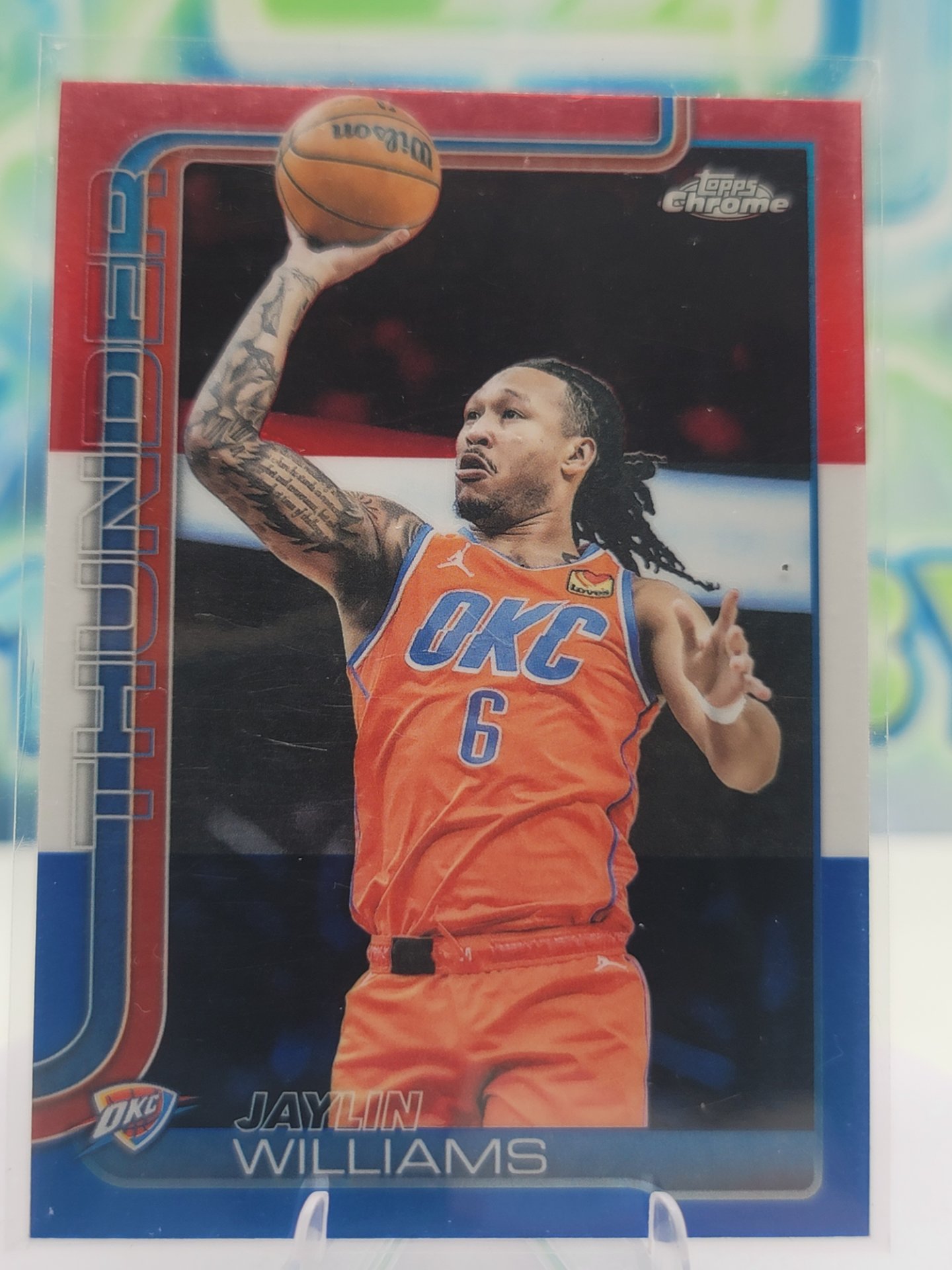 2025 Topps Topps Chrome Jaylin Williams — 2025 Topps Topps Chrome Red White Blue Jaylin Williams