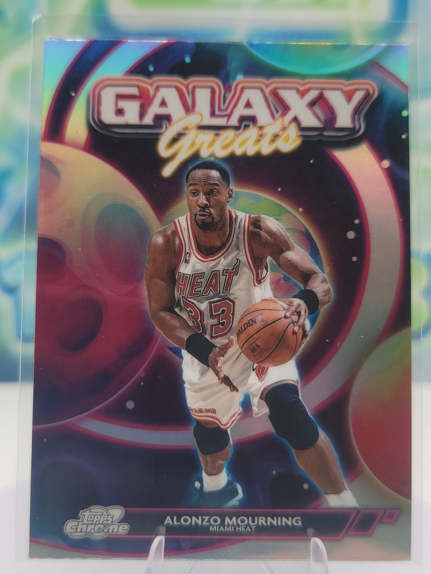 2026 Topps Cosmic Chrome Alonzo Mourning — 2026 Topps Cosmic Chrome Galaxy Greats Refractor Alonzo Mourning