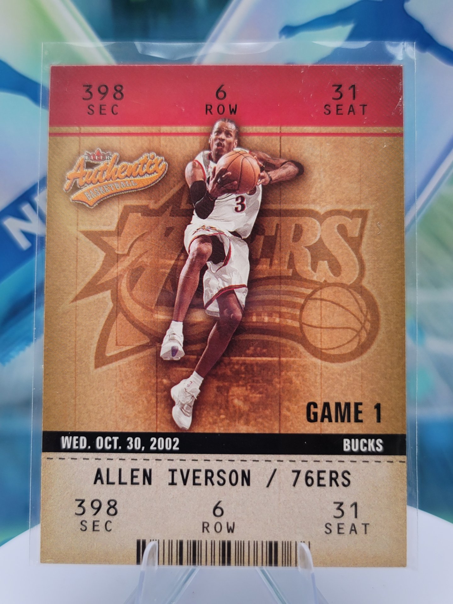 2002 Fleer Authentix Allen Iverson — 2002 Fleer Authentix Base Allen Iverson