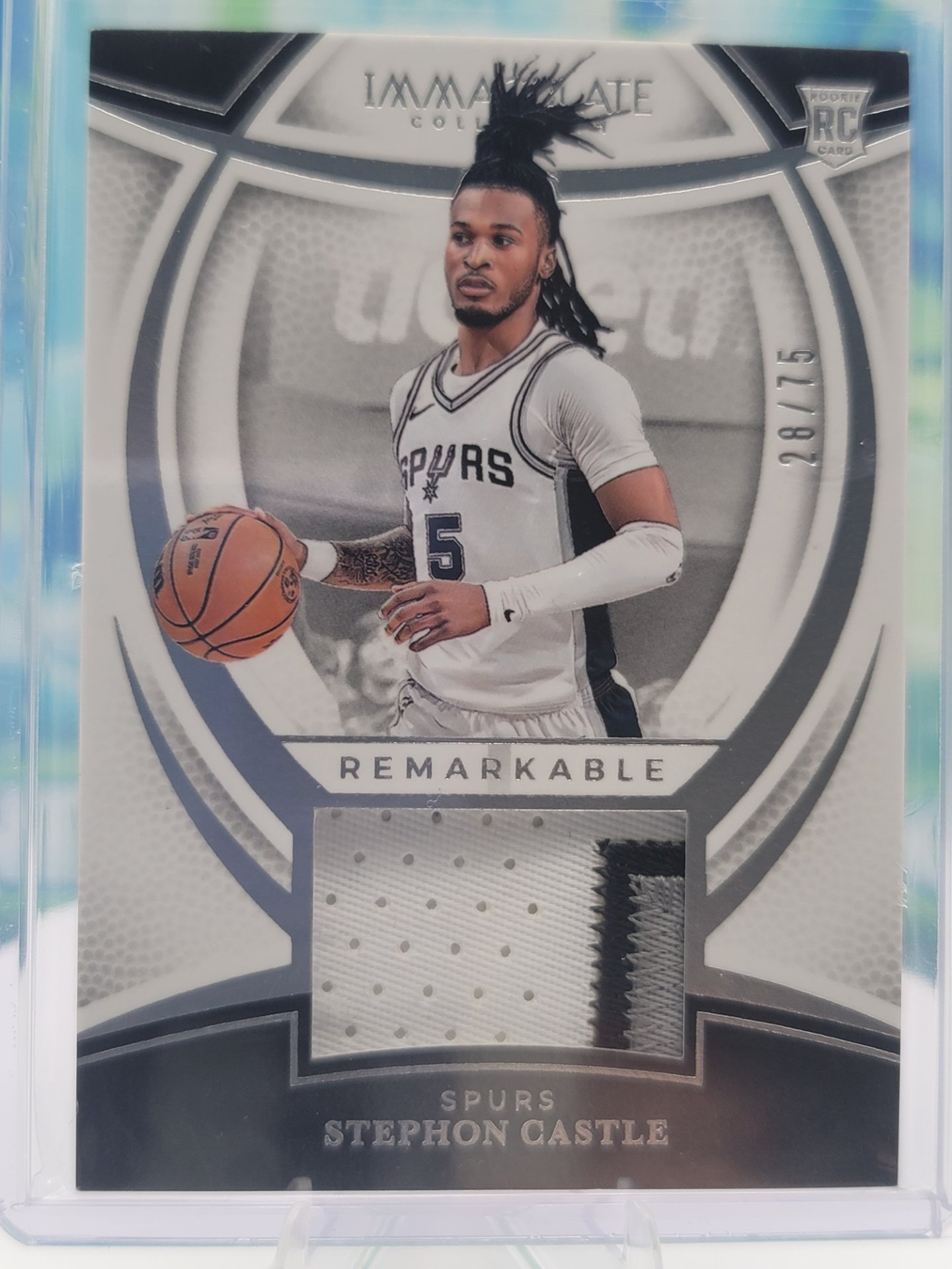 2025 Panini Immaculate Stephon Castle — 2025 Panini Immaculate Remarkable Patch Stephon Castle #28 of 75 Rookie Patch/Memorabilia