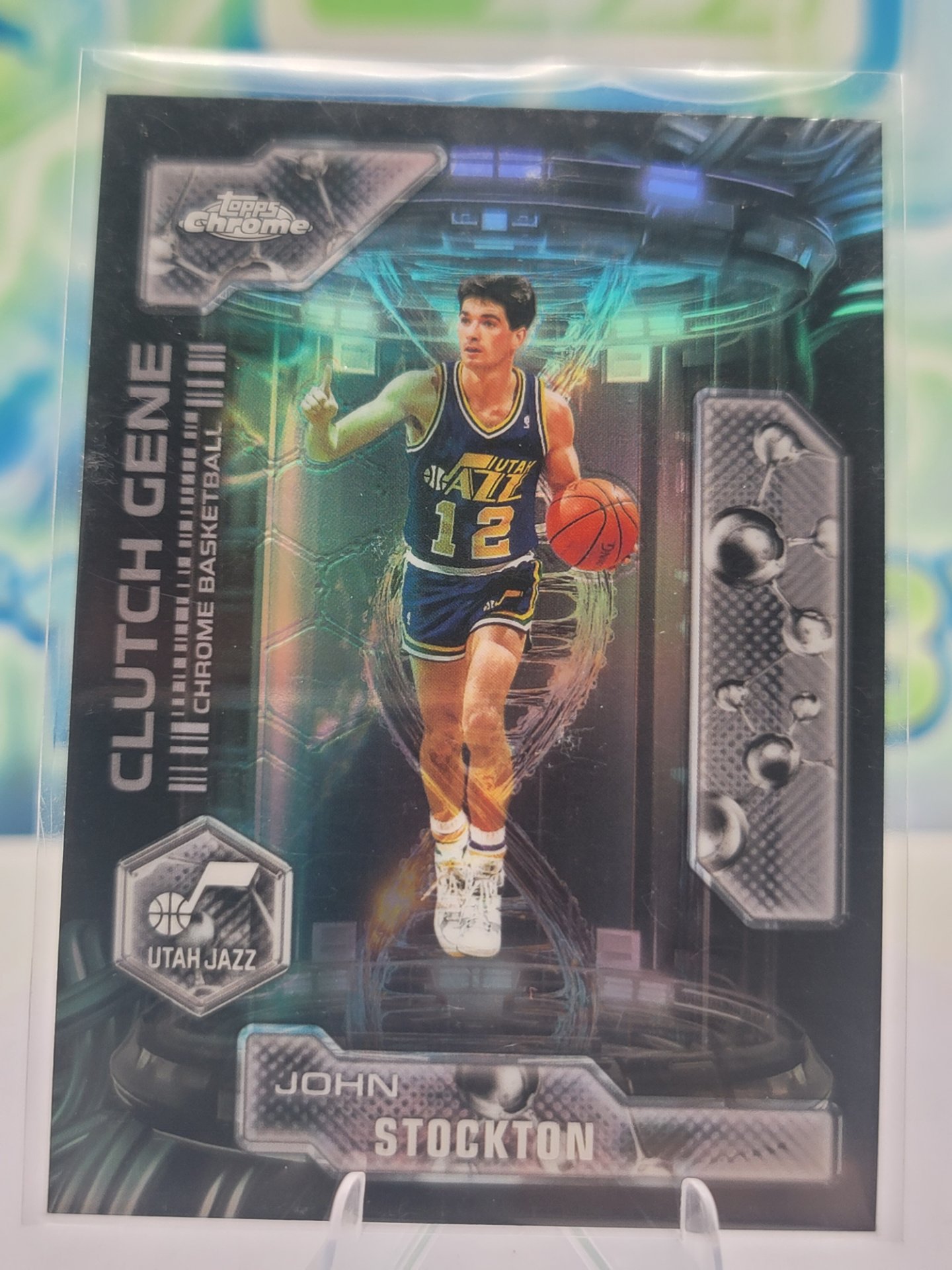 2025 Topps Topps Chrome John Stockton — 2025 Topps Topps Chrome Clutch Gene Refractor John Stockton