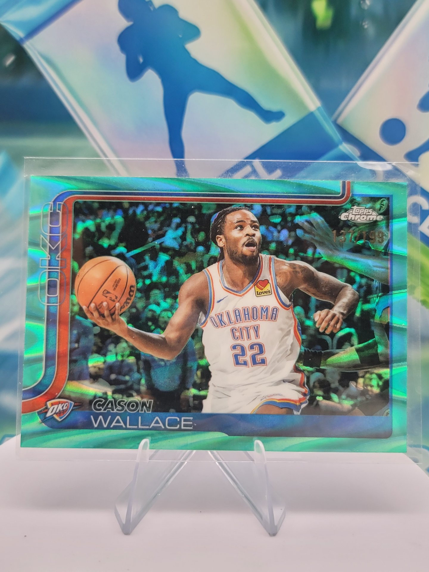2025 Topps Topps Chrome Cason Wallace — 2025 Topps Topps Chrome Teal Raywave Cason Wallace #137 of 199